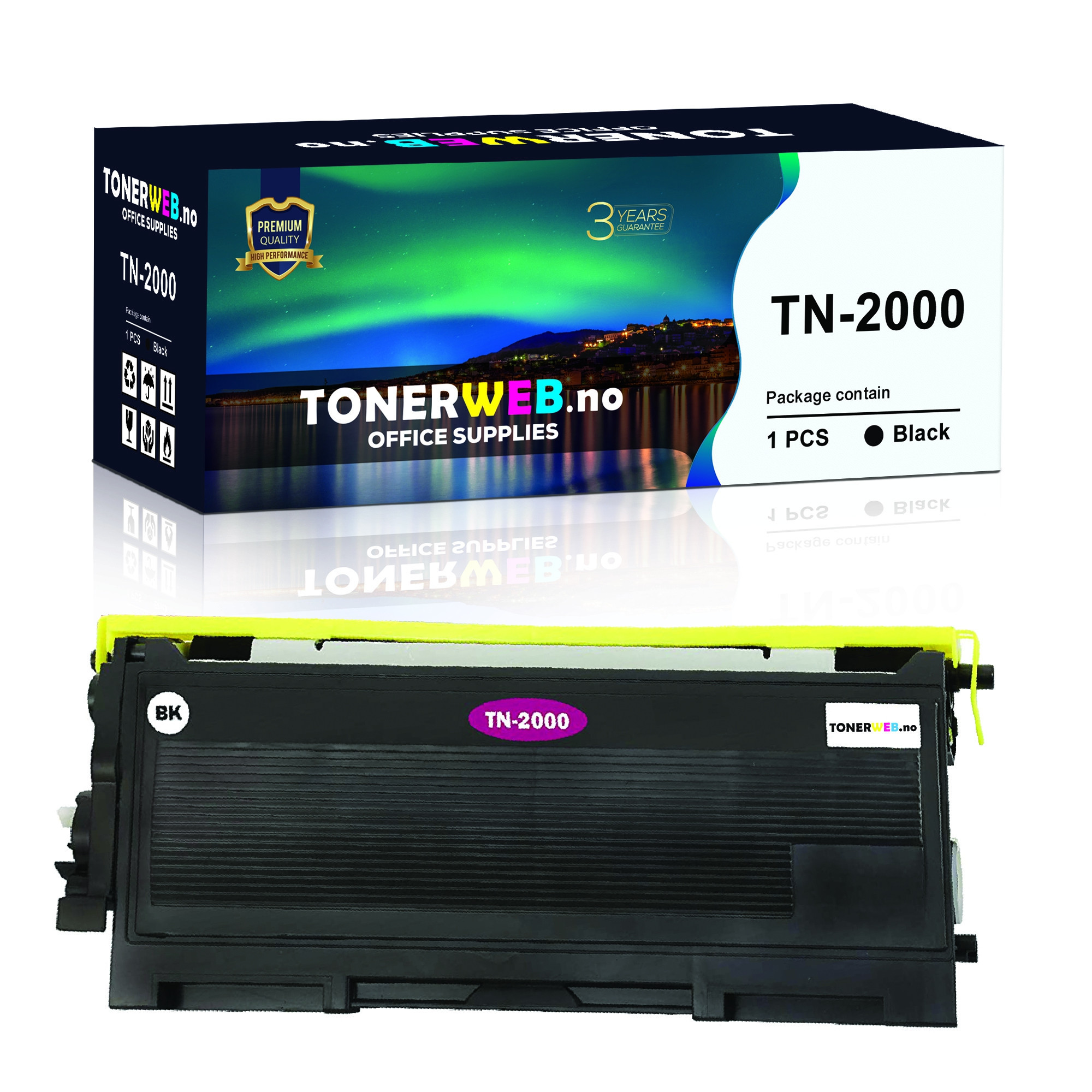 BildeTonerkassett, erstatter Brother TN-2000 / TN-2005 Sort (2.500 sider)