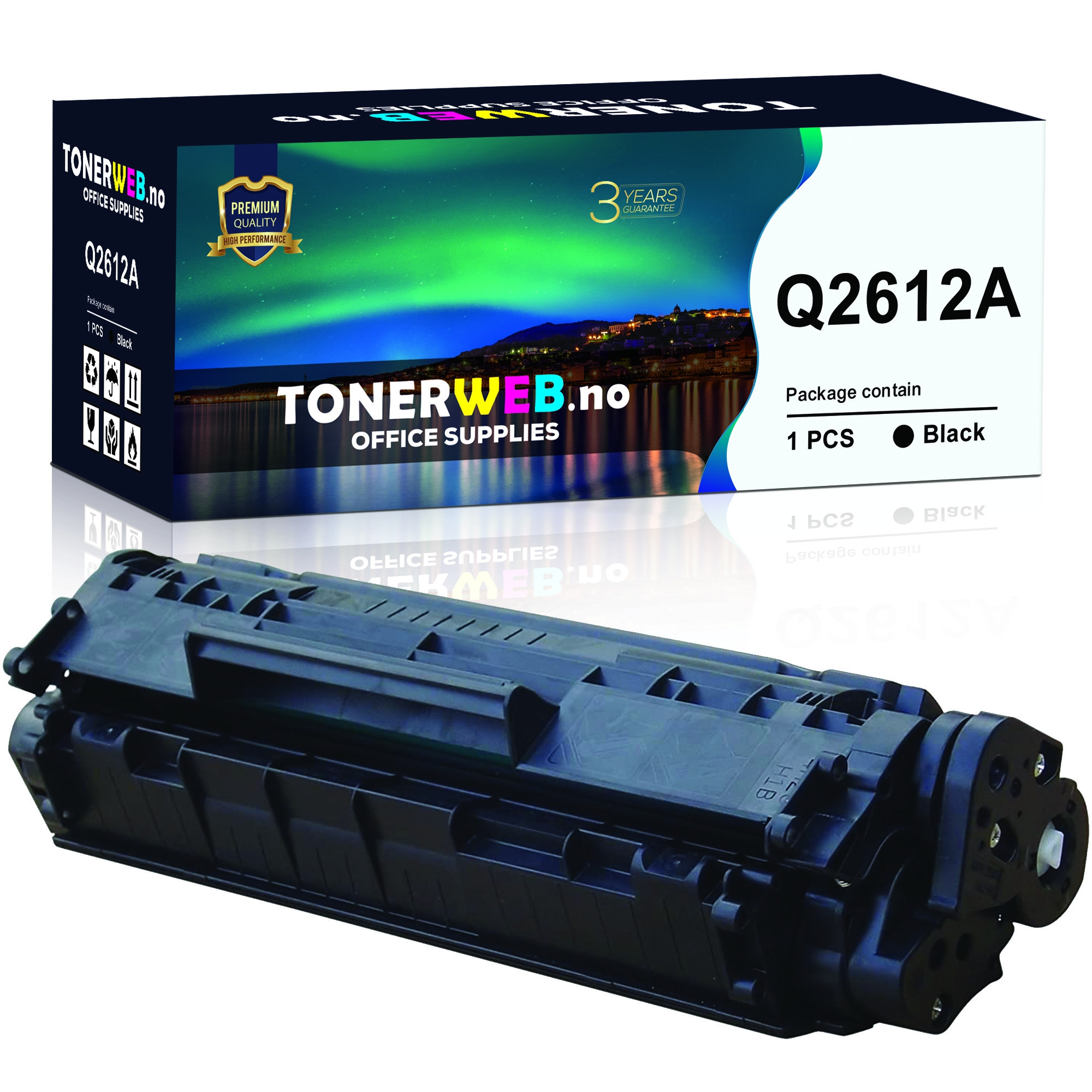 BildeTonerkassett, erstatter HP Sort 12A (2.000 sider) Universal 