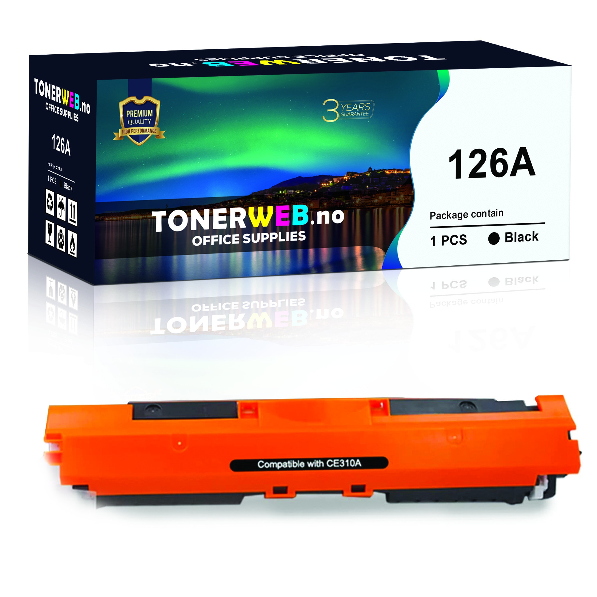 BildeTonerkassett, erstatter HP Sort 126A (1.200 sider) 