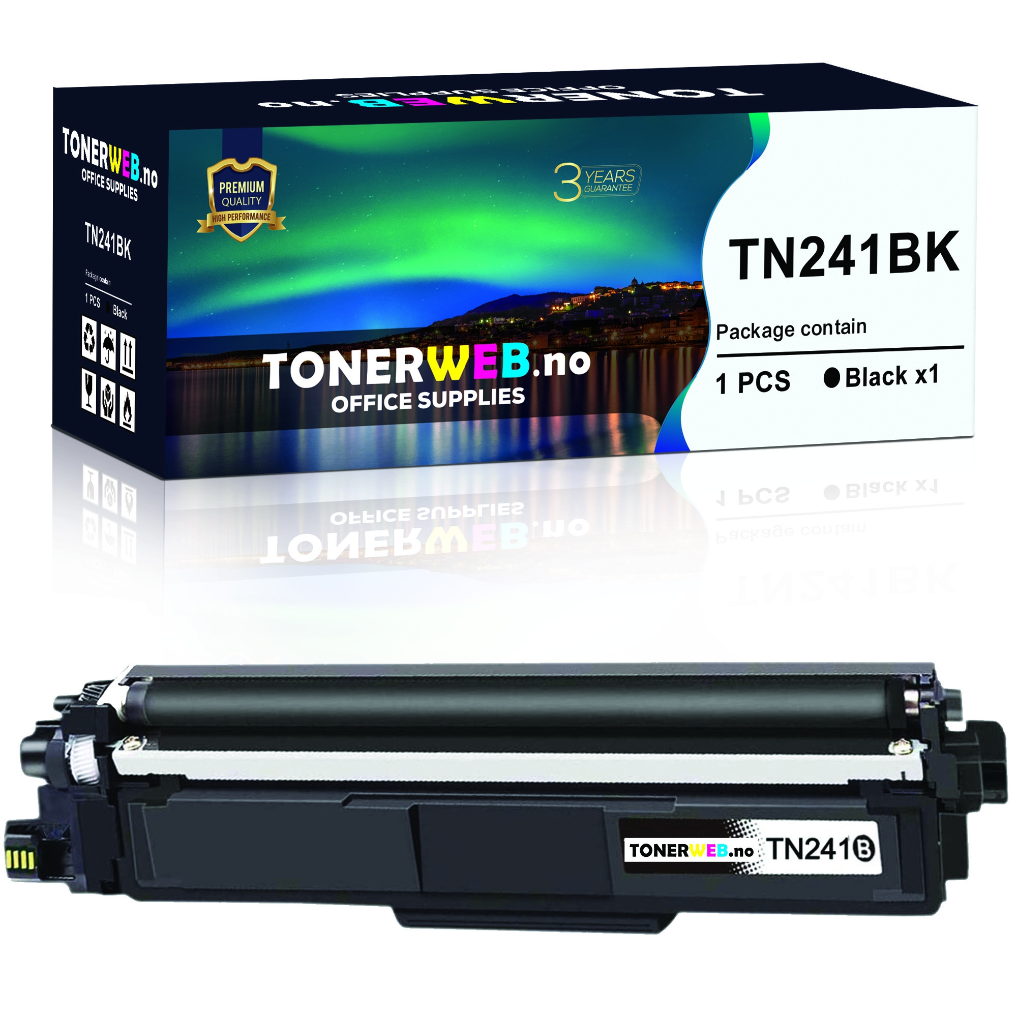 BildeTonerkassett, erstatter Brother TN-241BK TN-245BK/TN-245BK Sort (2.500 sider)