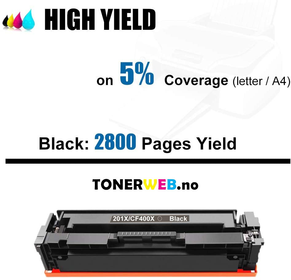 Tonerkassett, erstatter HP Gul 201X (2.300 sider) 