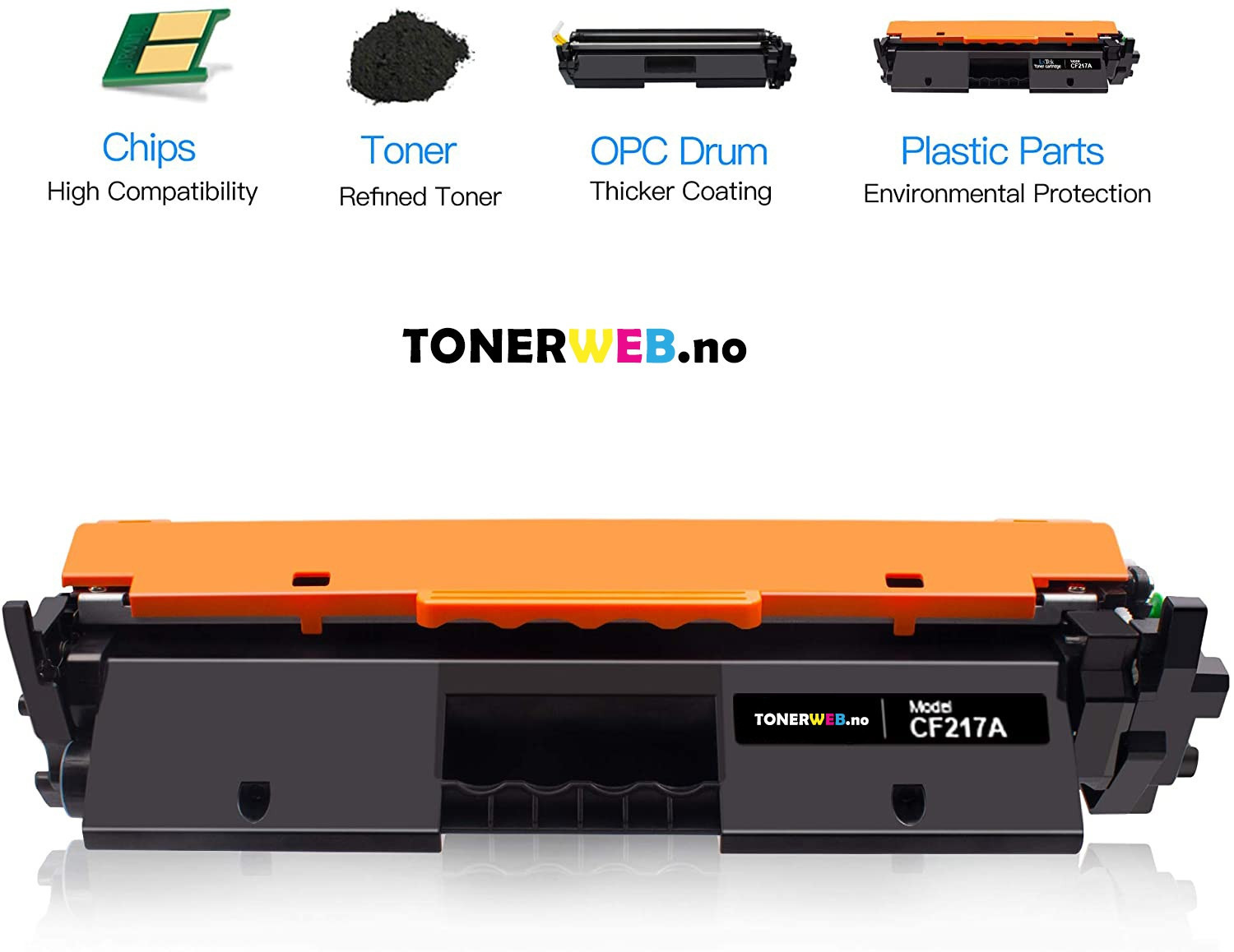 Tonerkassett, erstatter HP Toner Sort LaserJet 17A (1.600 sider)