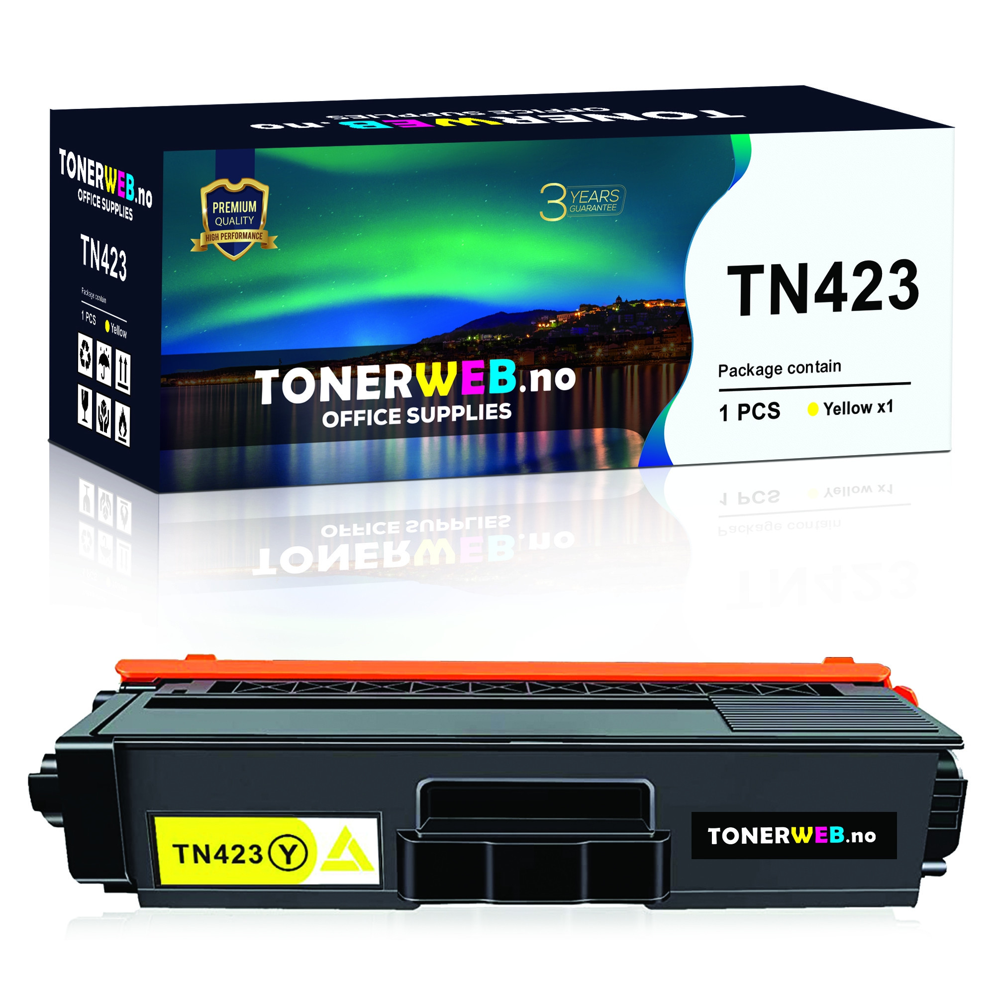 BildeTonerkassett, erstatter Brother Gul TN423Y HC (4.000 sider)