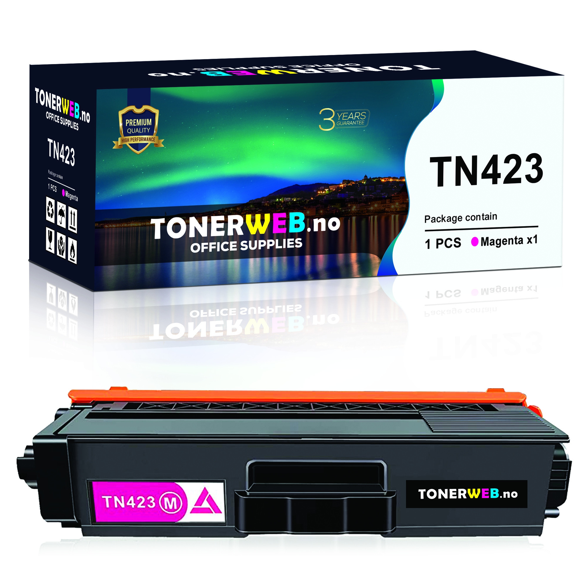 BildeTonerkassett, erstatter Brother TN423M Magenta HC (4.000 sider)