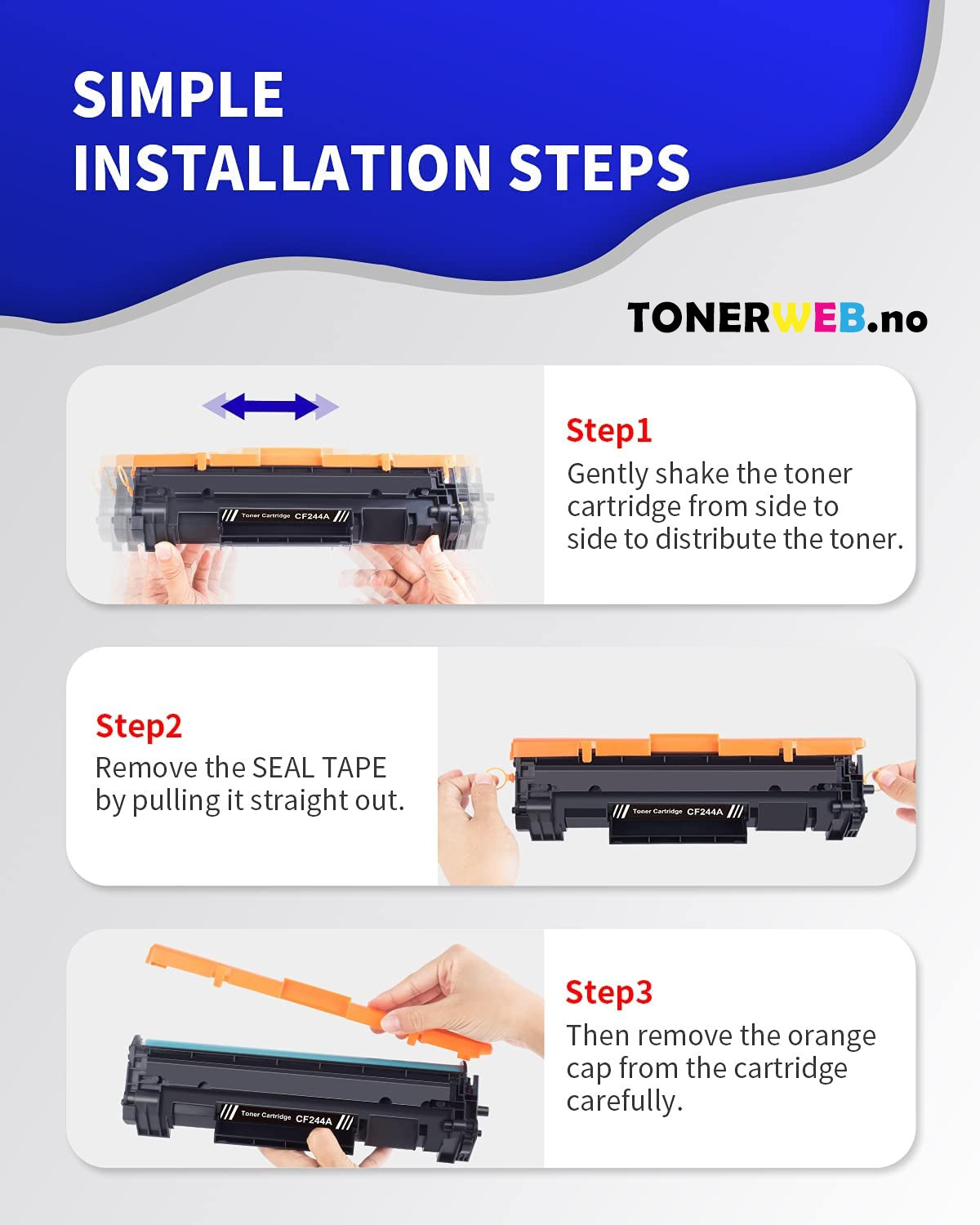 Tonerkassett, erstatter HP Toner Sort Laserjet 44A (1.000 sider)