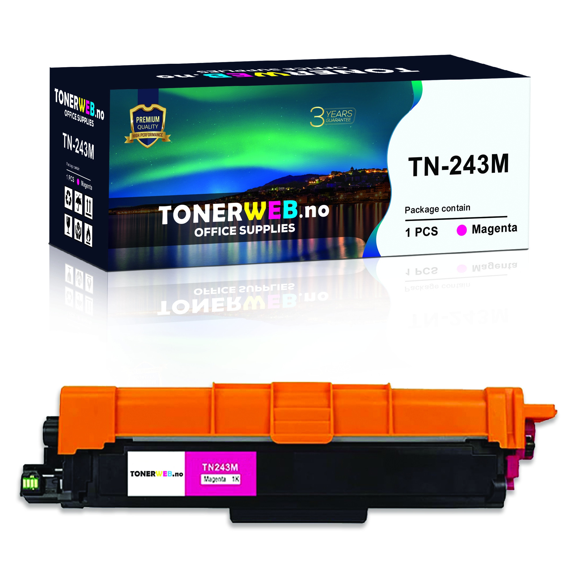 BildeTonerkassett, erstatter Brother Magenta TN-243M (1.000 sider)