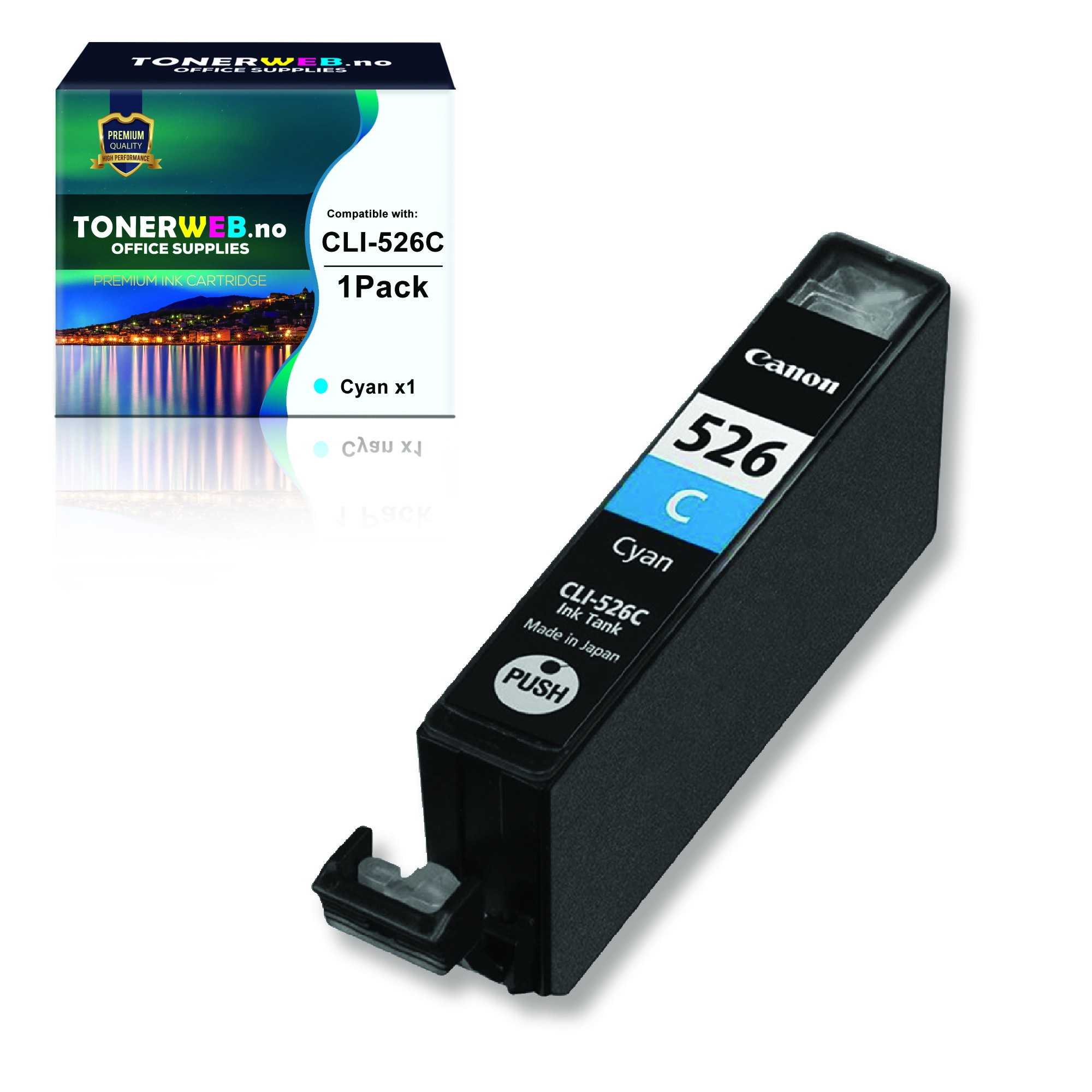 BildeCanon Blekkpatron Cyan CLI-526C (9 ml) - Erstatter 4541B001
