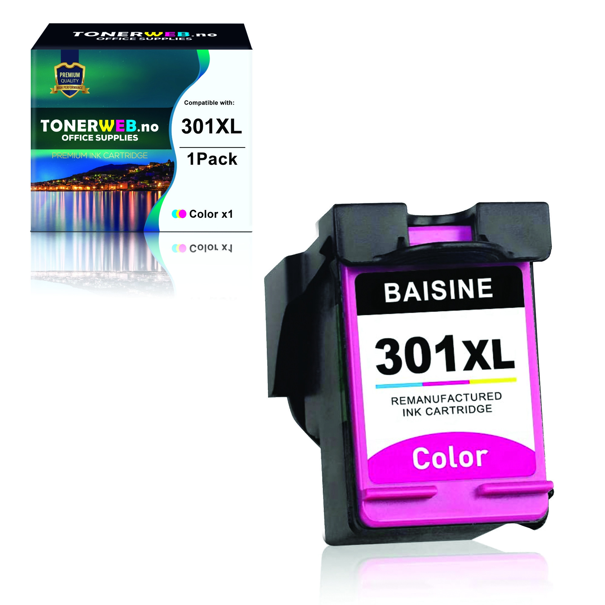 BildeBlekkpatron, erstatter HP Farge 301 XL (18 ml)