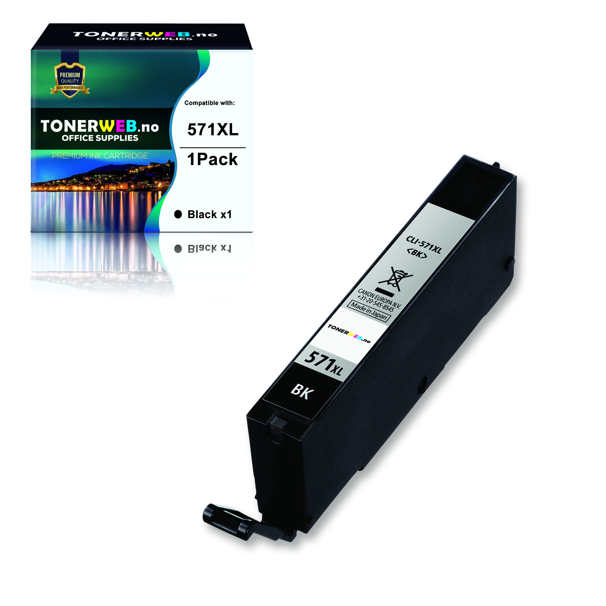 BildeCanon Blekkpatron Sort CLI-571XL BK (12,2 ml) - Erstatter 0331C001