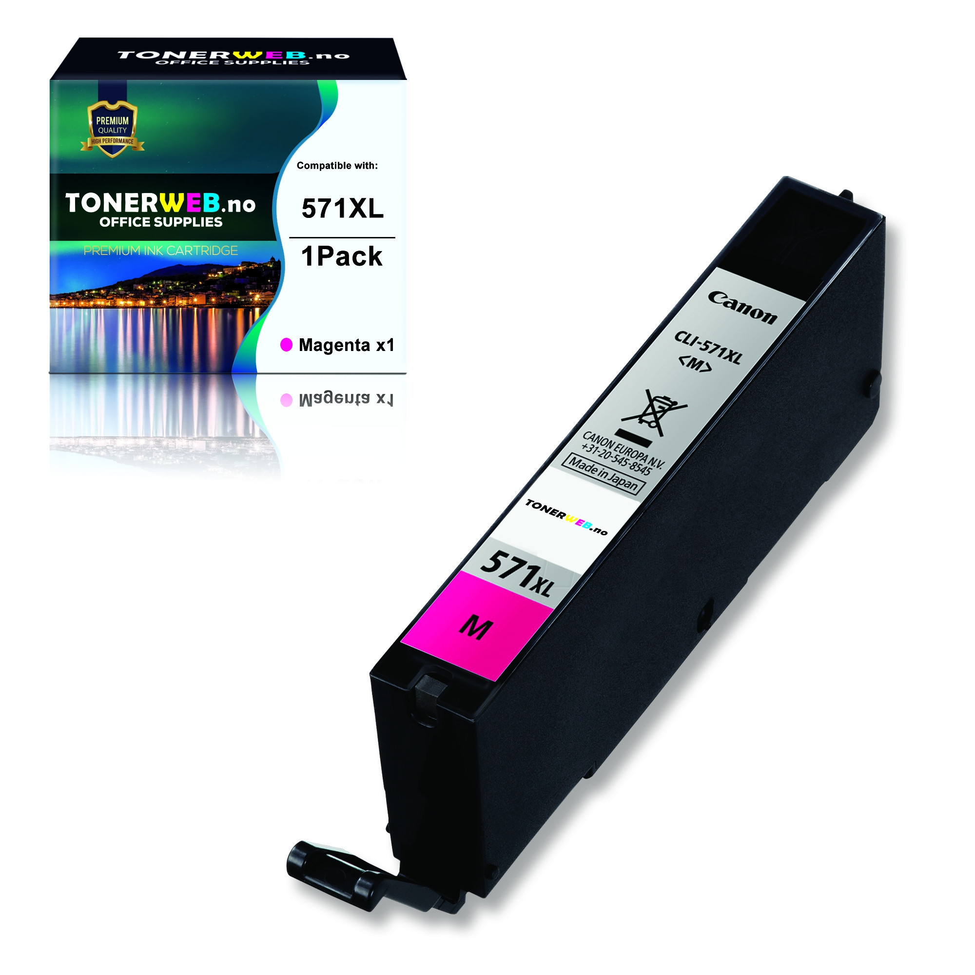 BildeCanon Blekkpatron Magenta CLI-571XL M (12,2 ml) - Erstatter 0333C001