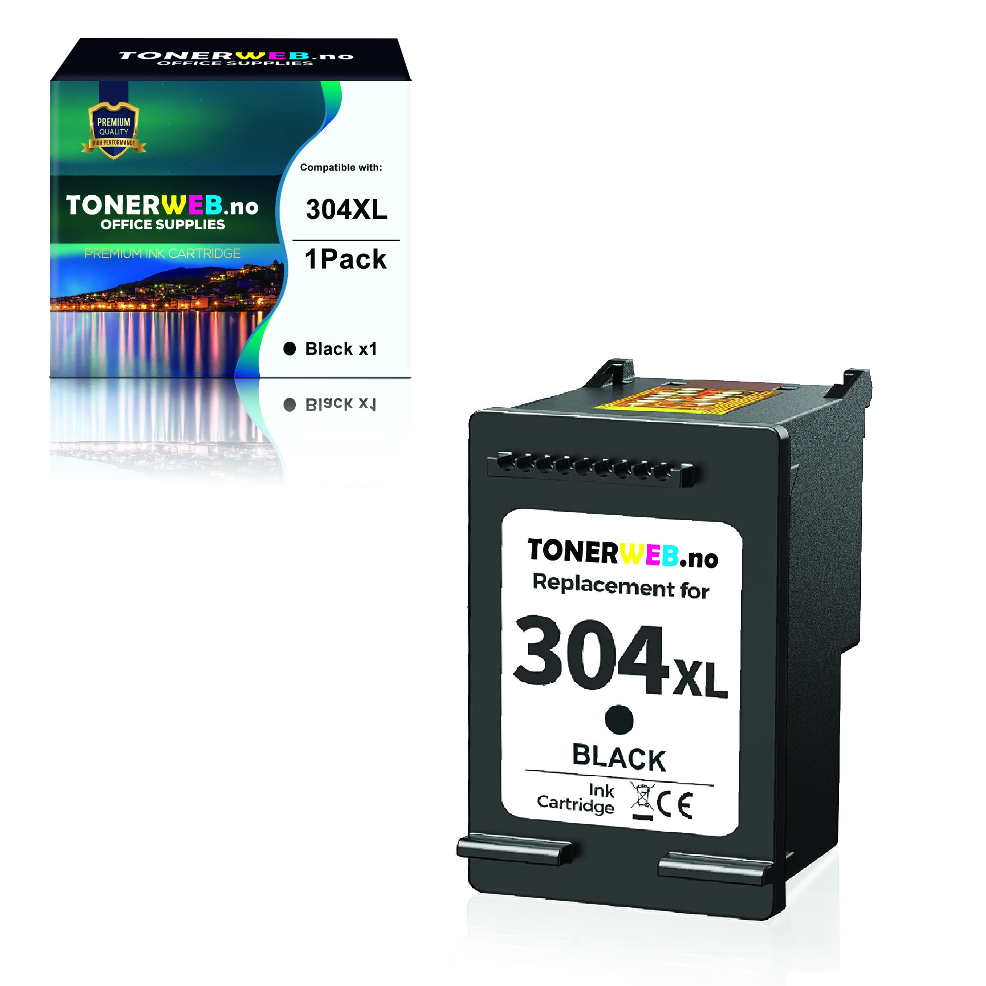 BildeBlekkpatron, erstatter HP Sort 304XL (18 ml) 