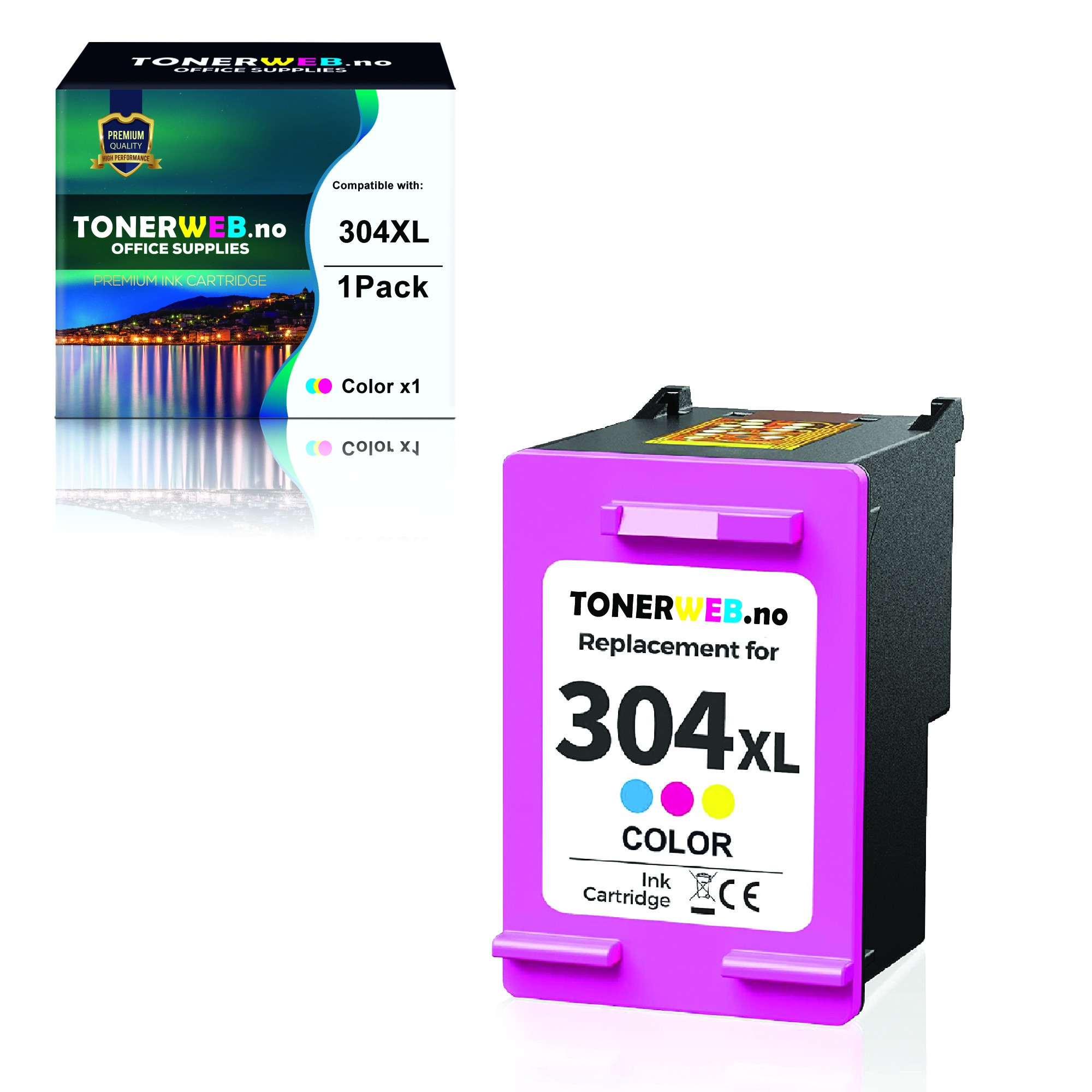 BildeBlekkpatron, erstatter HP Blekkpatron 3-Farge 304XL (18 ml)