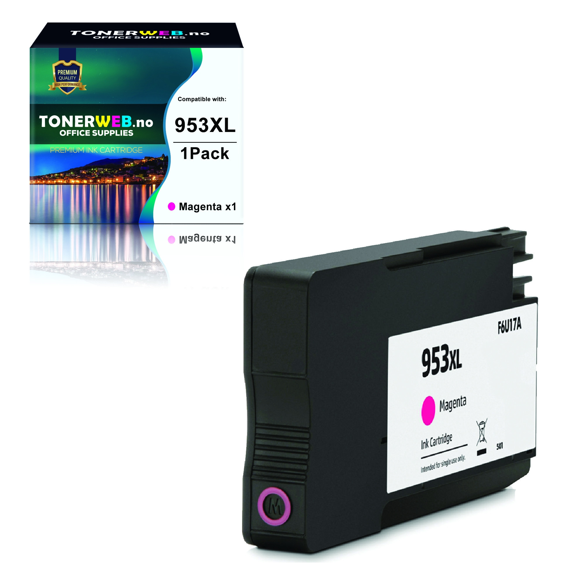 BildeBlekkpatron, erstatter HP Magenta 953XL (1.600 sider)