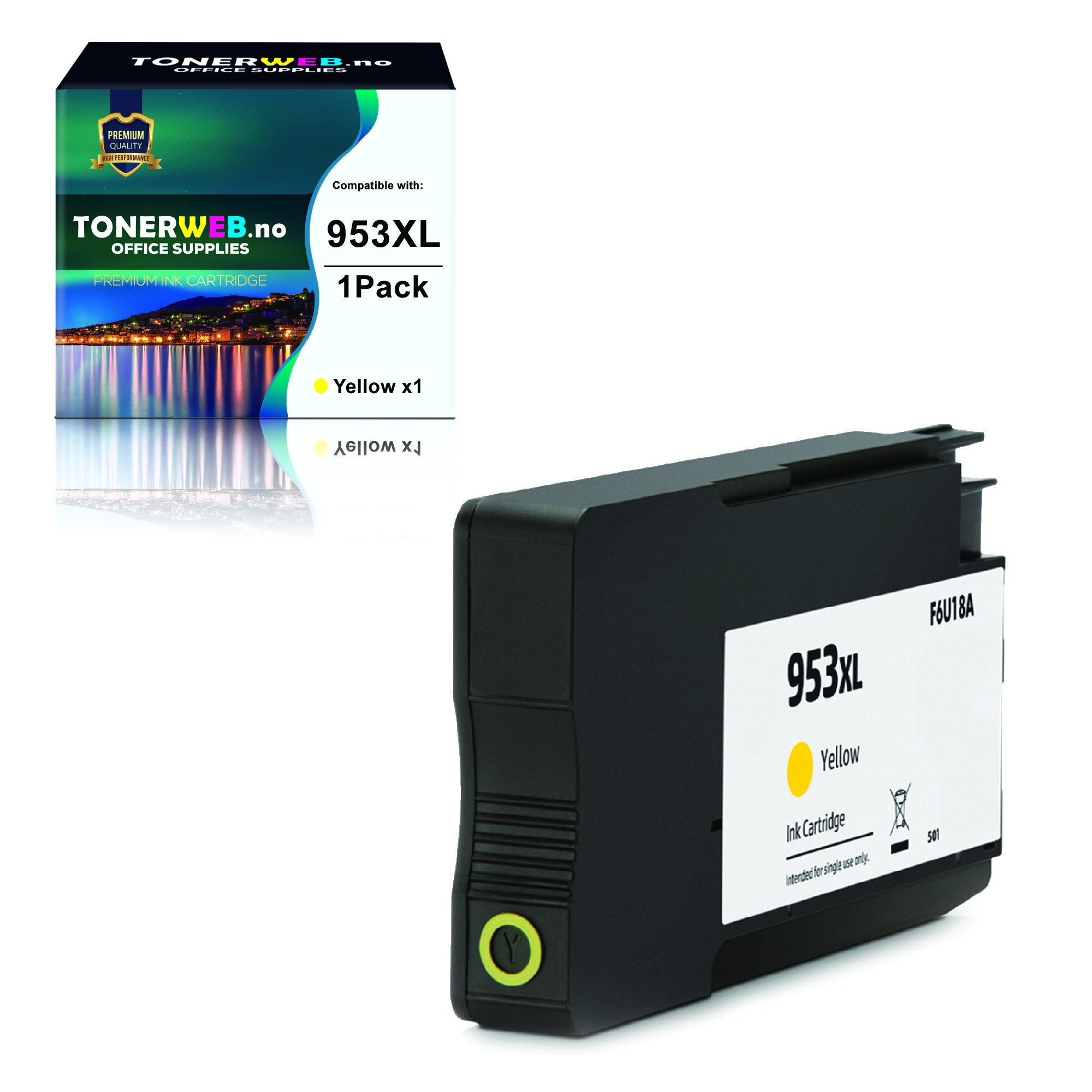 BildeBlekkpatron, erstatter HP Gul 953XL (1.600 sider)