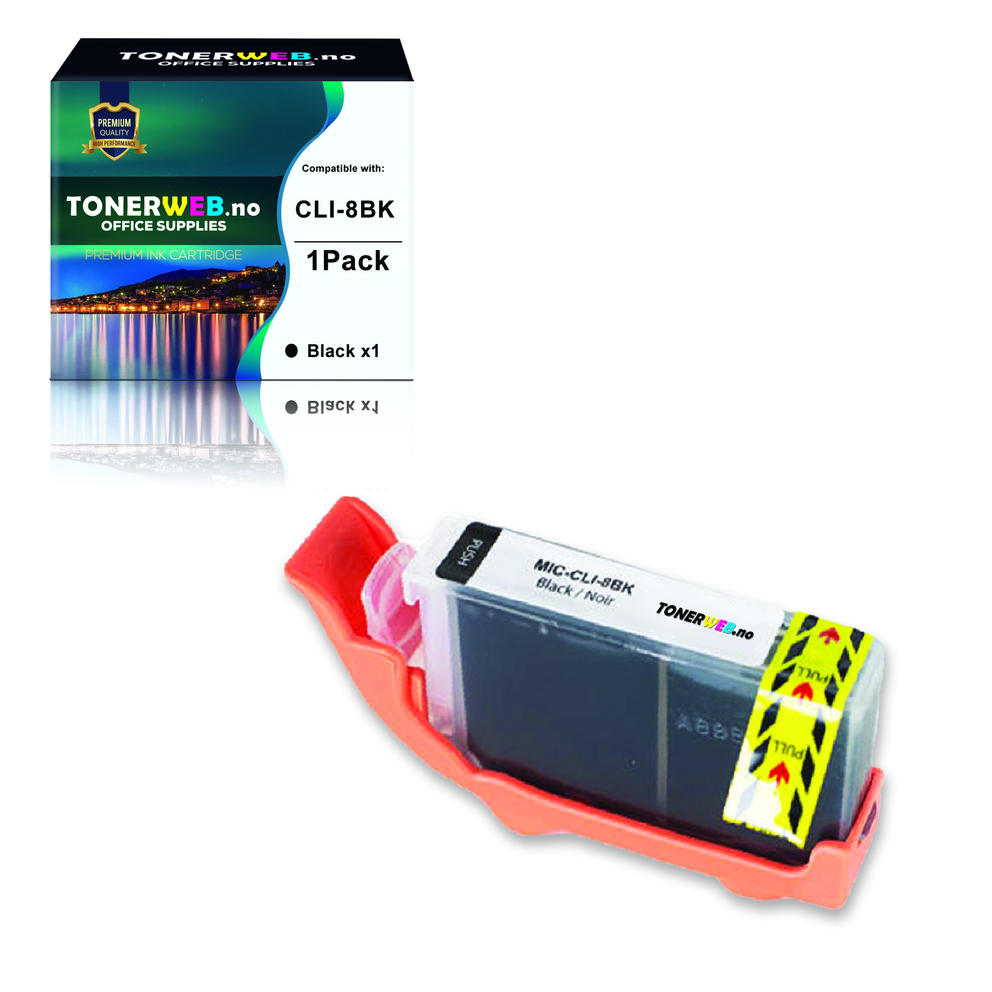 BildeCanon Blekkpatron Sort CLI-8BK (420 sider, 13,4 ml) Erstatter 0620B001