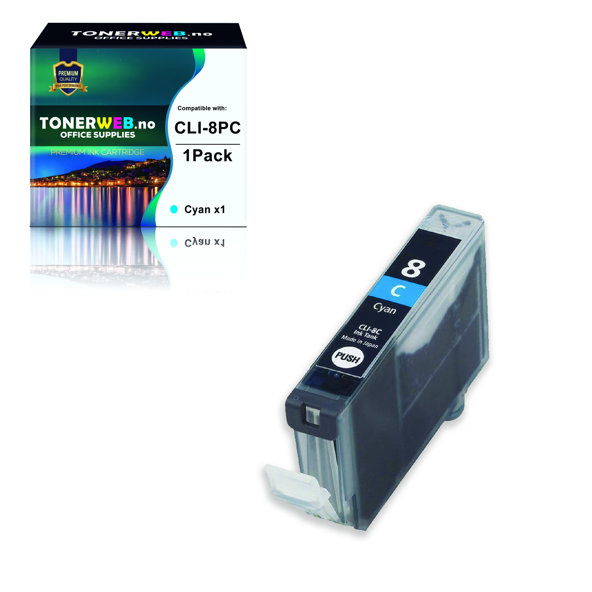 BildeCanon Blekkpatron Foto Cyan CLI-8PC (13,4 ml) - Erstatter 0624B001