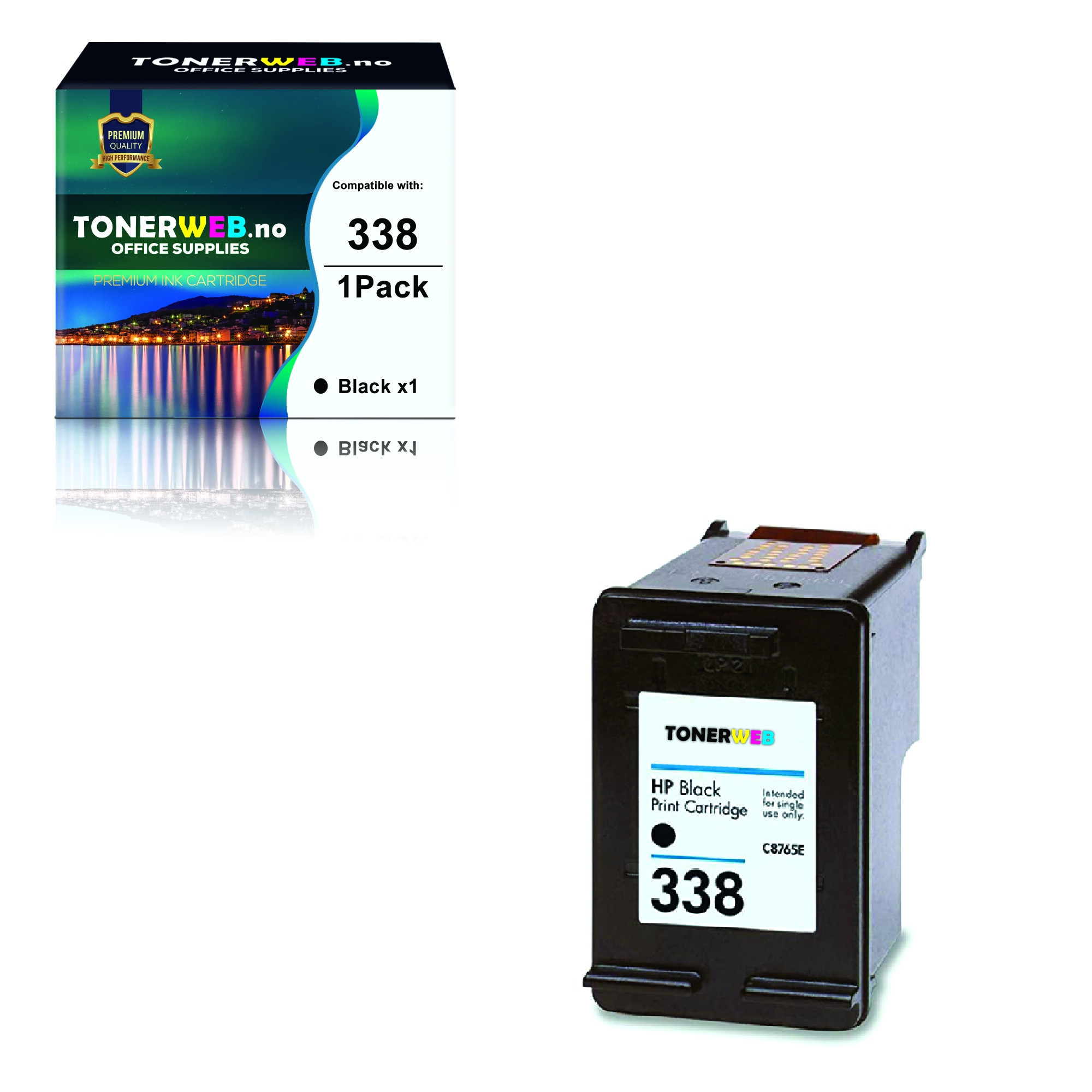 BildeBlekkpatron, erstatter HP Sort 338 (17 ml)