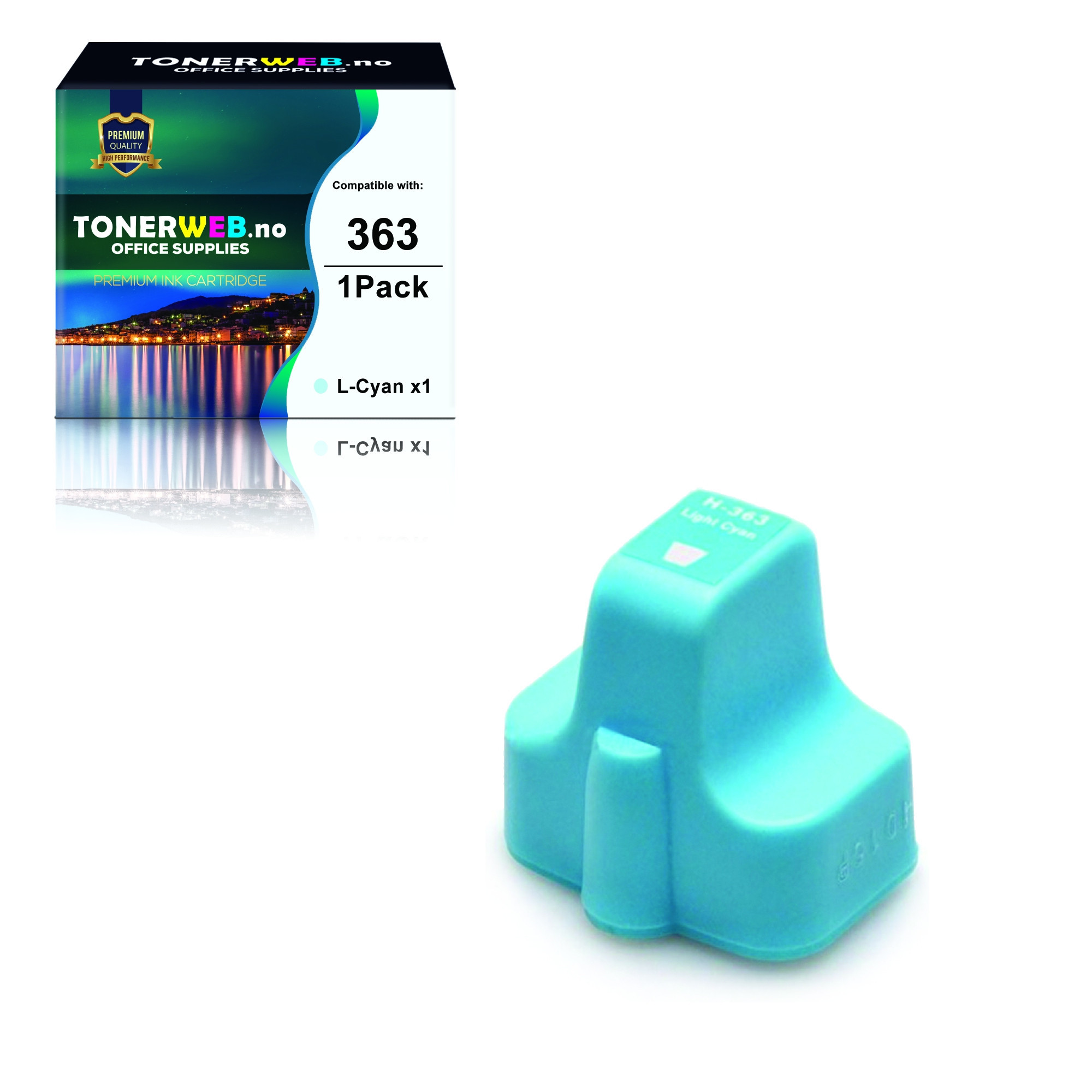 BildeBlekkpatron, erstatter HP Lys Cyan 363 (11,4 ml)
