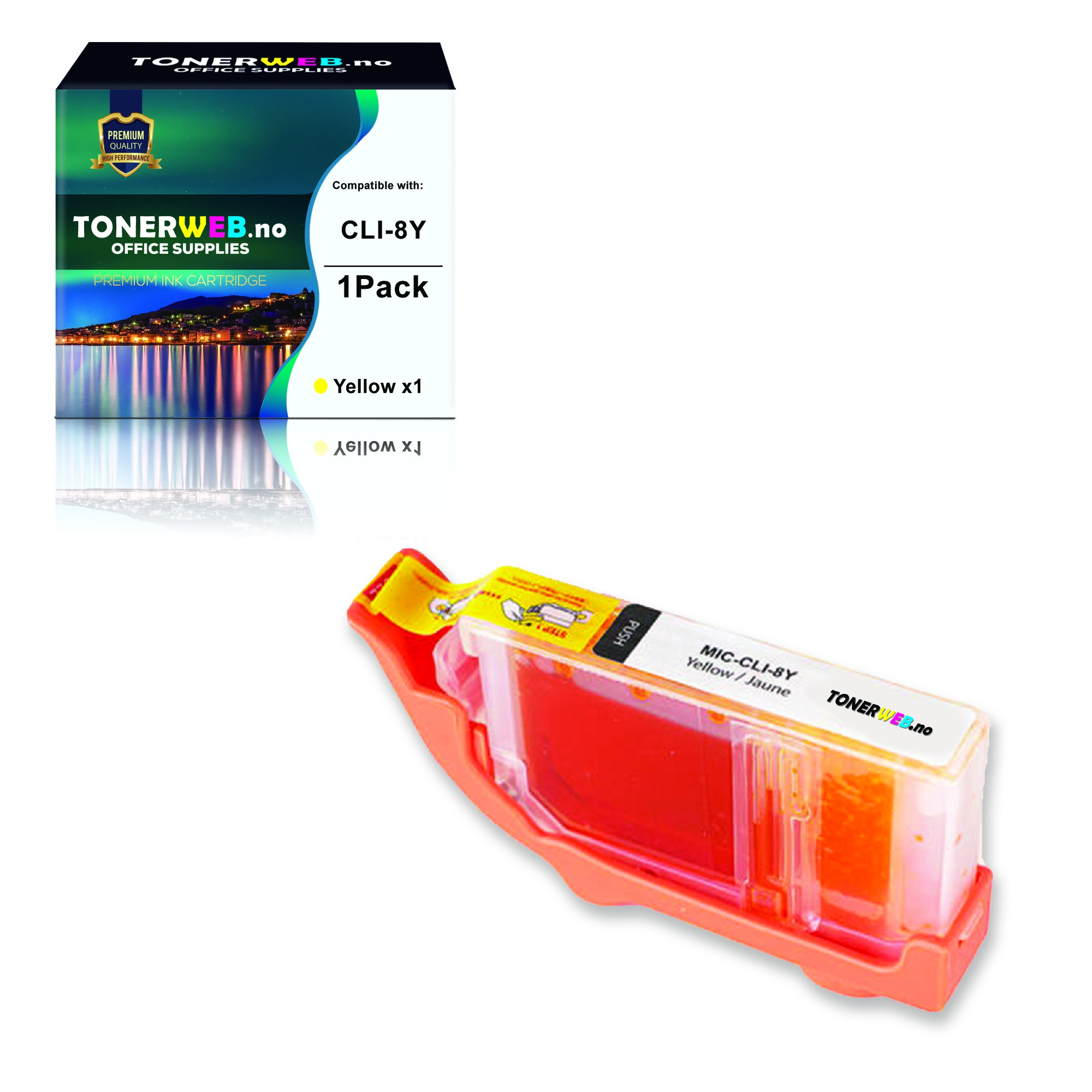 BildeCanon Blekkpatron Gul CLI-8Y (420 sider, 13,4 ml) - Erstatter 0623B001