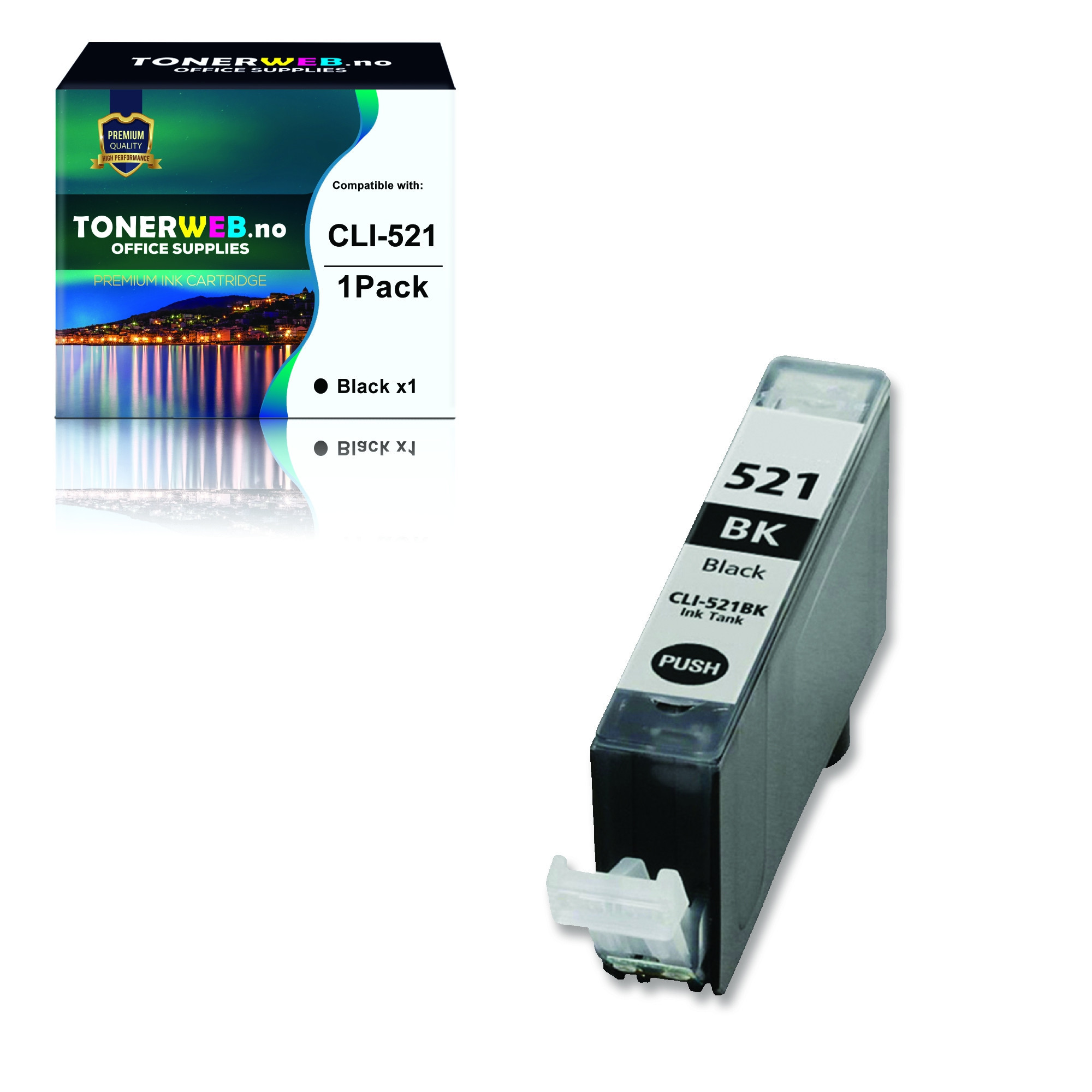 BildeCanon Blekkpatron Sort CLI-521BK (9 ml) 2933B001