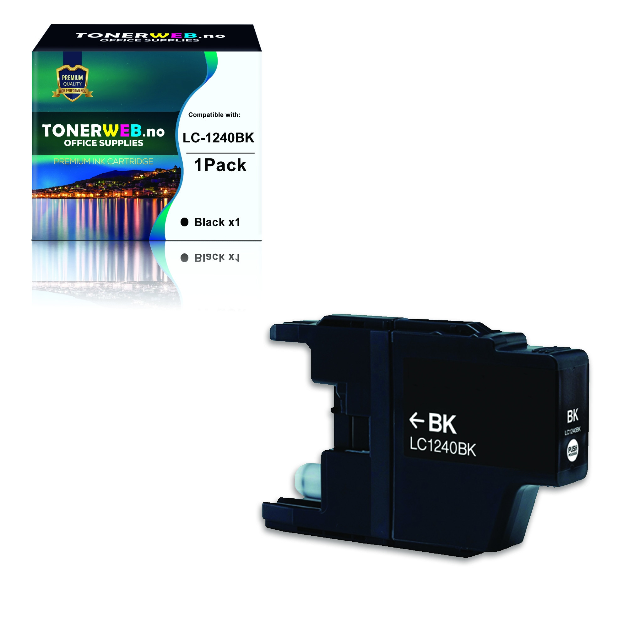 BildeBlekkpatron, erstatter Brother LC1240BK Sort (32 ml)