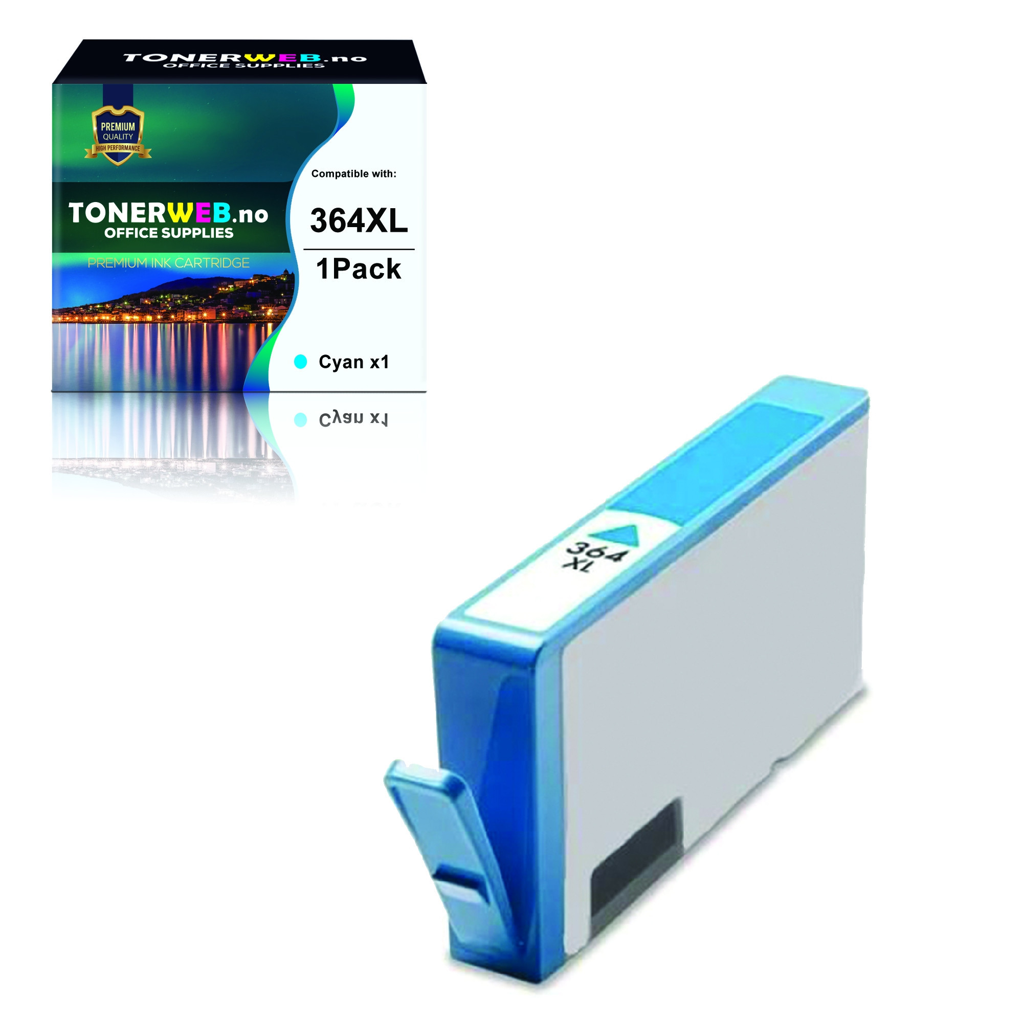 BildeBlekkpatron, erstatter HP Cyan 364XL Høykapasitet (13,6 ml)