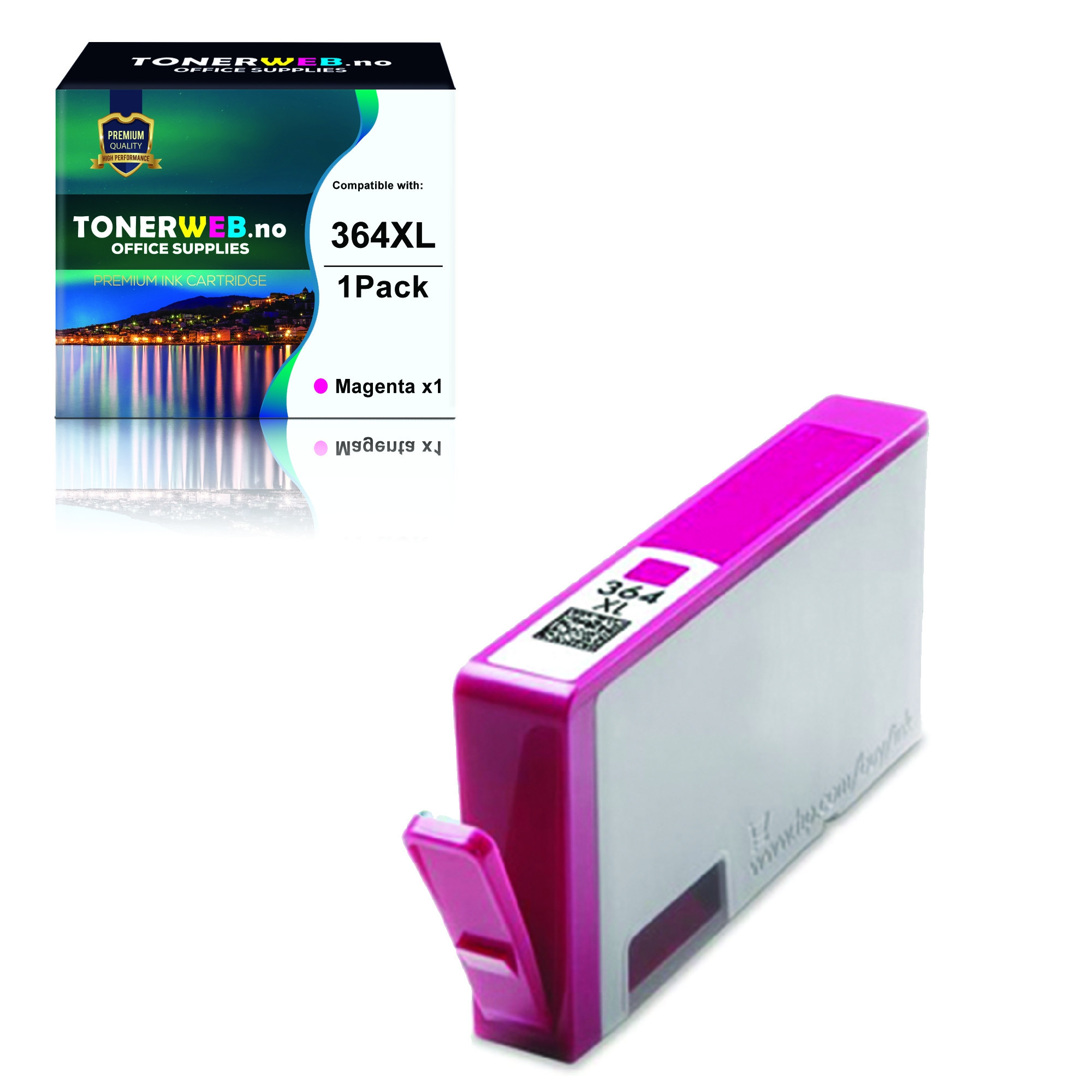 BildeBlekkpatron, erstatter HP Magenta 364XL Høykapasitet (13,6 ml)