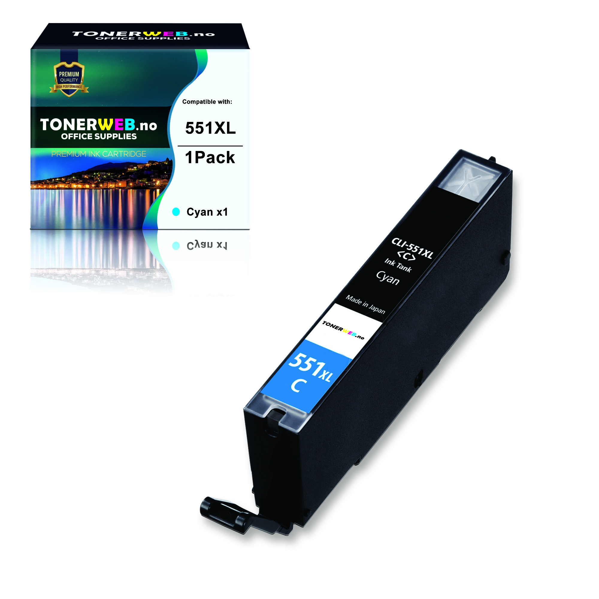 BildeCanon Blekkpatron Cyan CLI-551XL C (12 ml) - Erstatter 6444B001