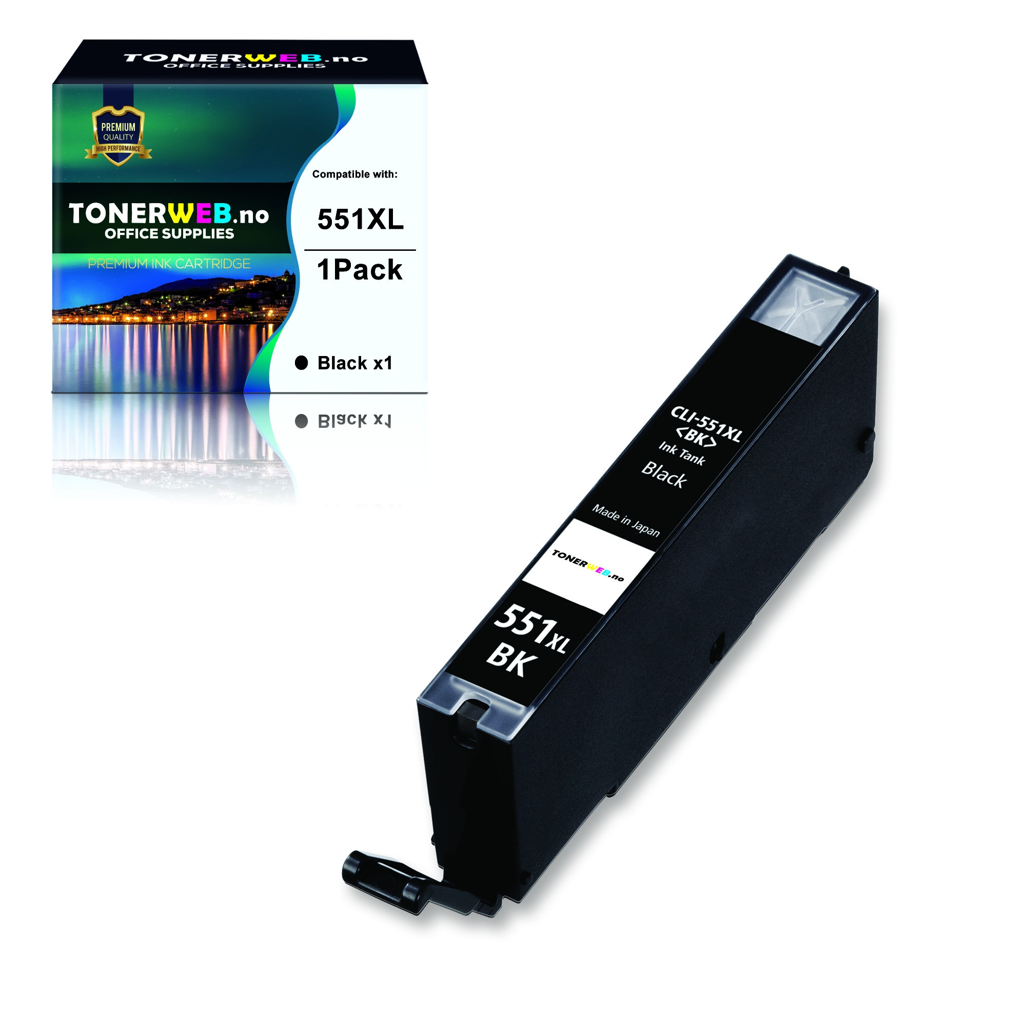 BildeCanon Blekkpatron Sort CLI-551XL BK (12 ml) - Erstatter 6443B001