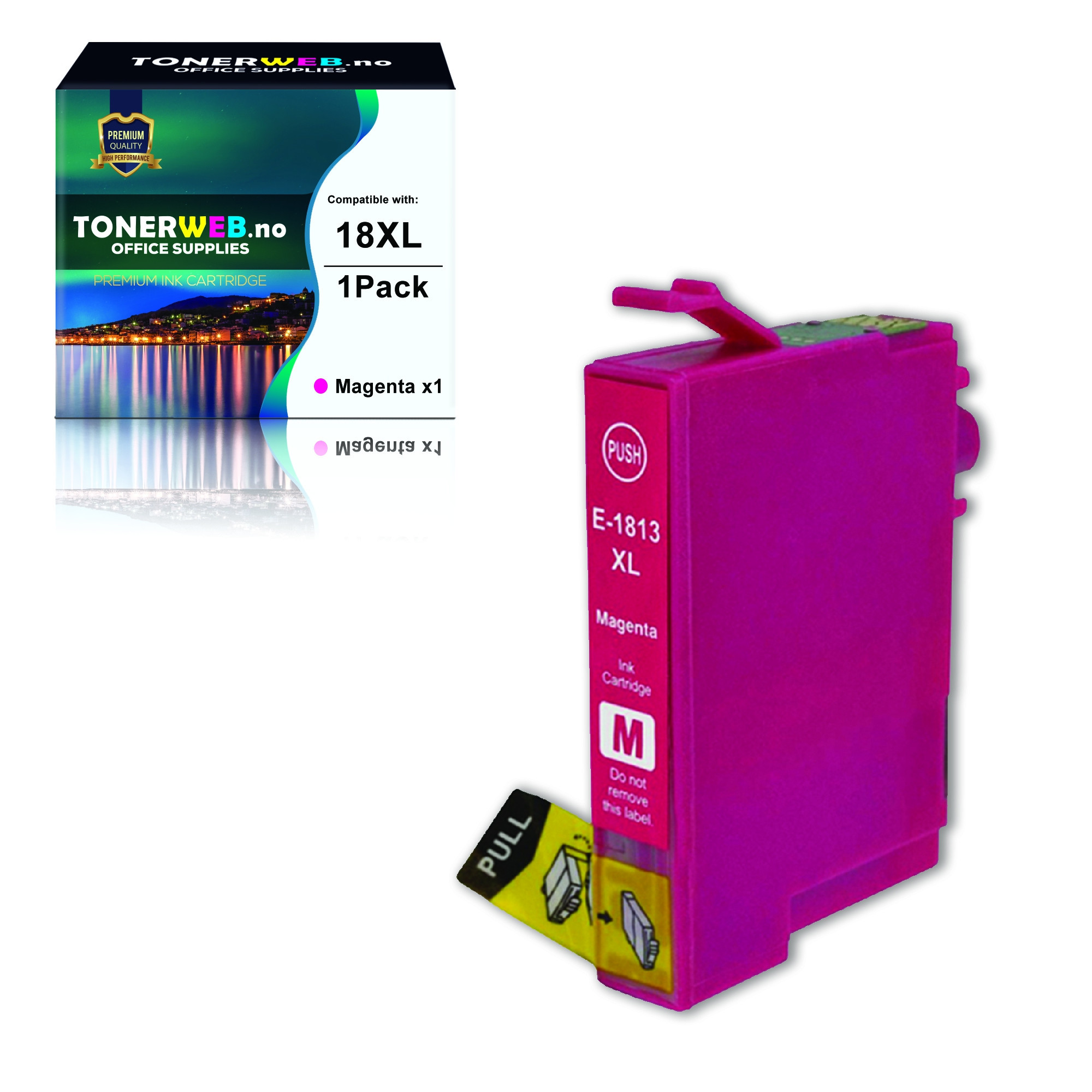BildeEpson Blekkpatron Magenta 18XL Høykapasitet (13 ml) - Erstatter T1813
