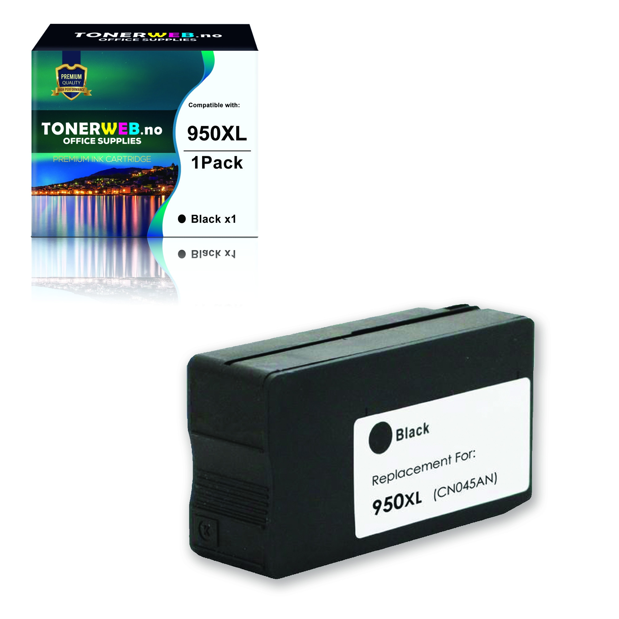 BildeBlekkpatron, erstatter HP Sort 950XL (75 ml)