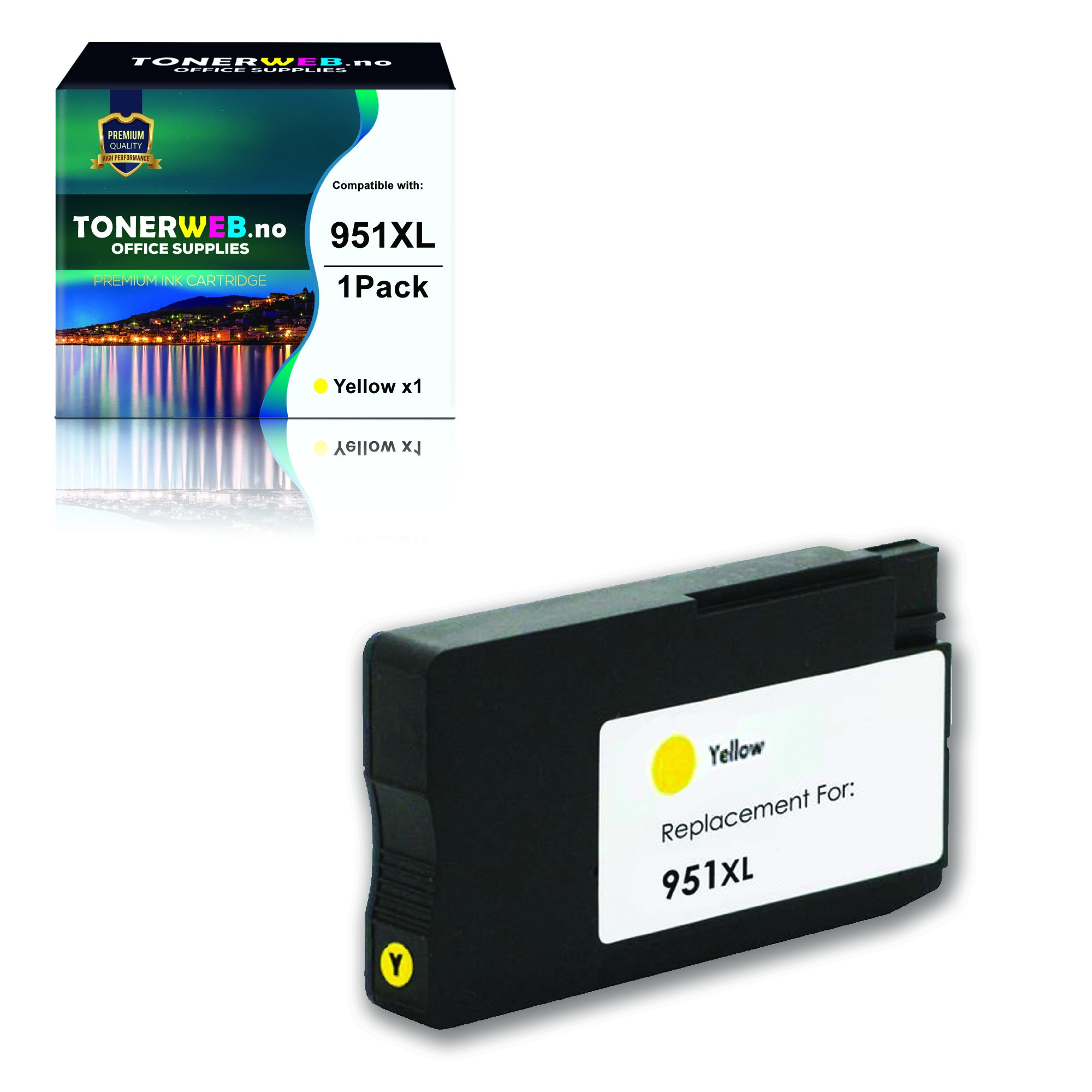 BildeBlekkpatron, erstatter HP Gul 951XL (28 ml)