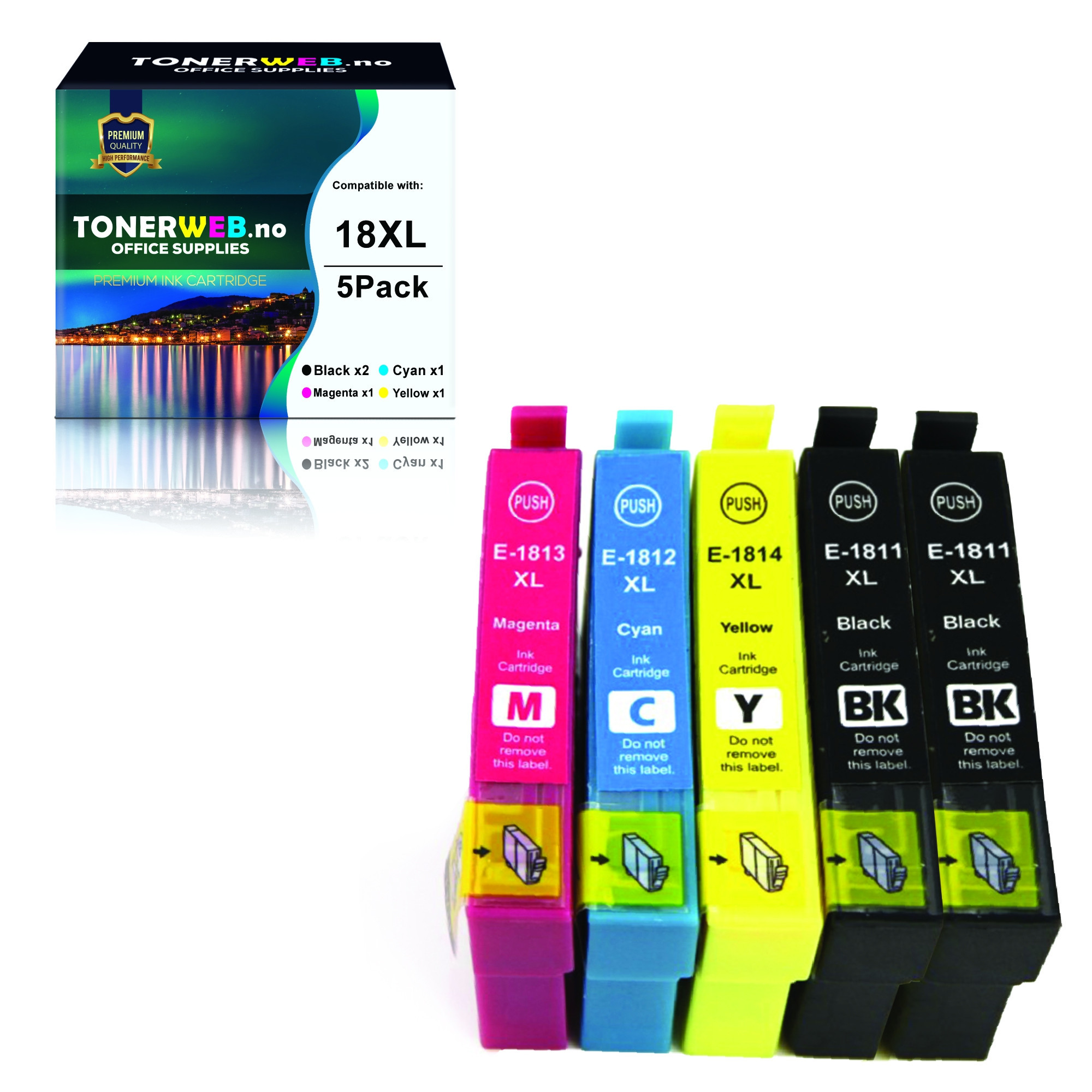 Epson Blekkpakke BK/BK/C/M/Y 18XL (4x17 ml / 6x13 ml) - Erstatter T1816