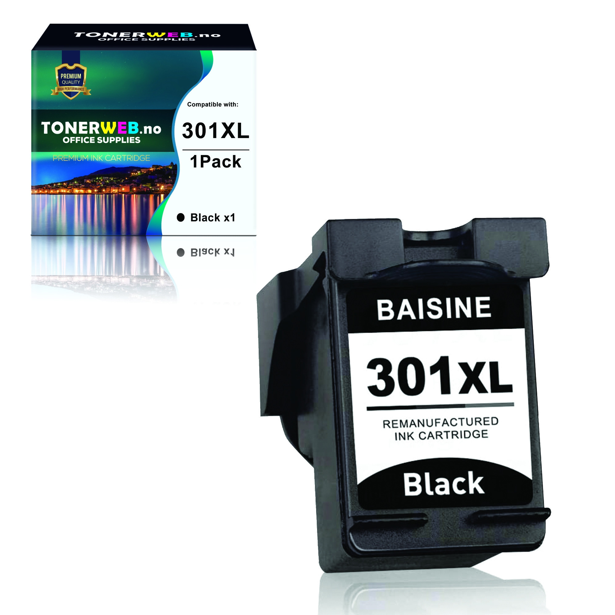 BildeBlekkpatron, erstatter HPSort 301 XL (18 ml)