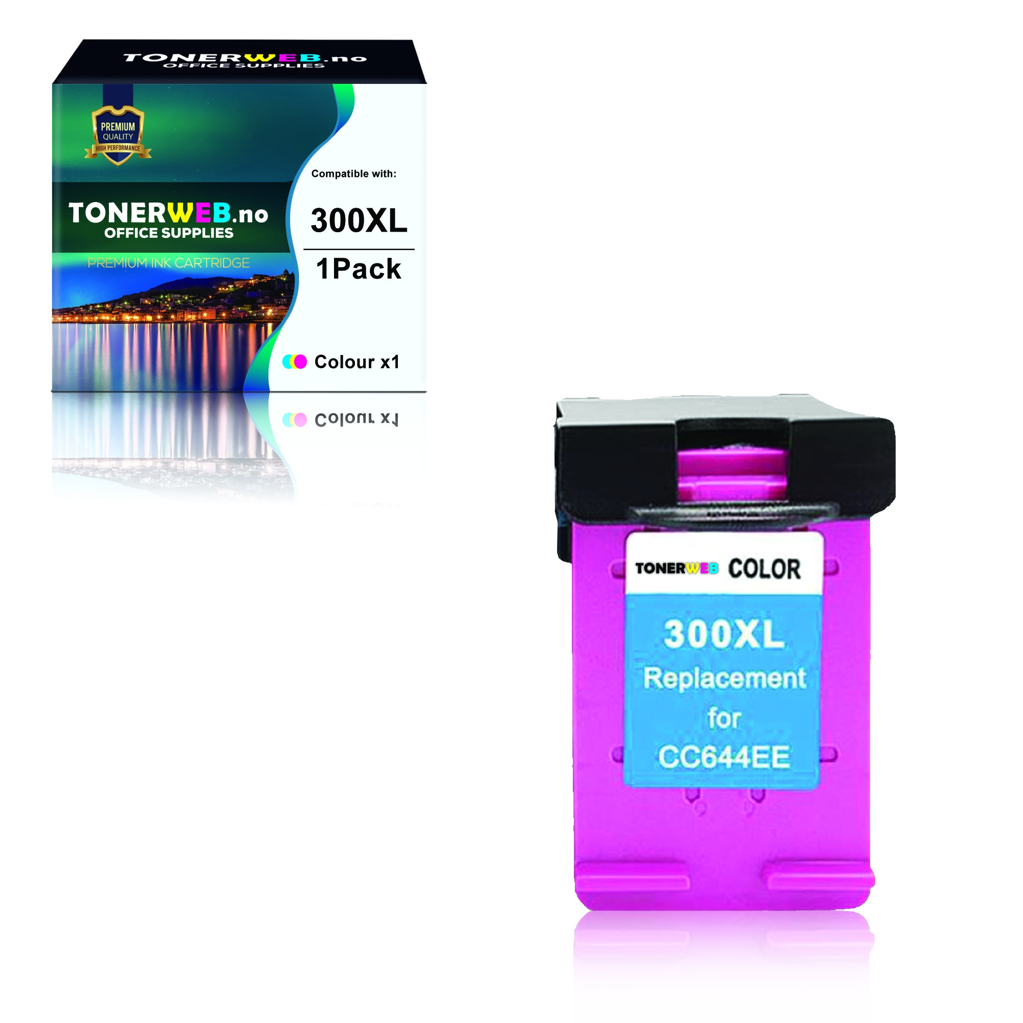 BildeBlekkpatron, erstatter HP Blekkpatron 3-Farge 300XL (18 ml)