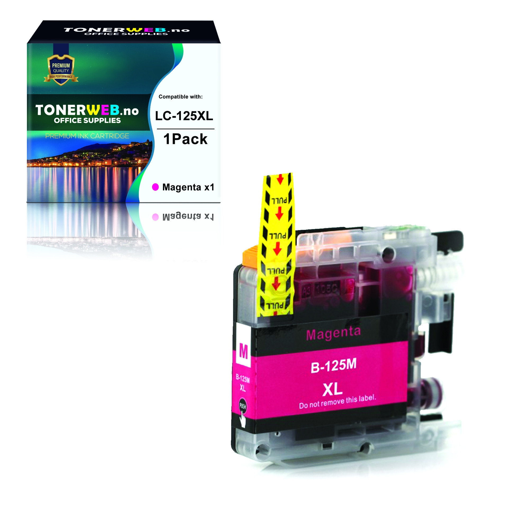 BildeBlekkpatron, erstatter Brother LC125XLM Magenta (16.6 ml)