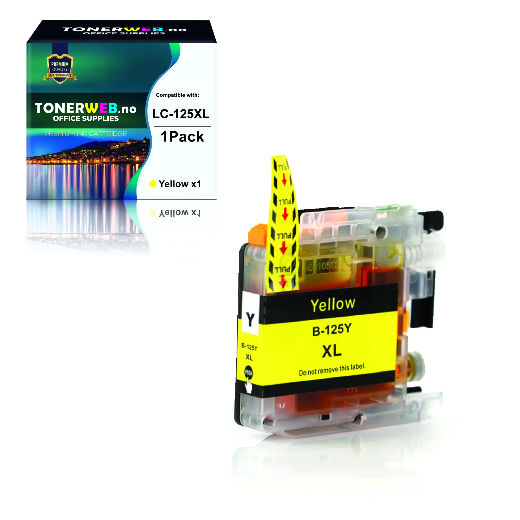BildeBlekkpatron, erstatter Brother LC125XLY Gul (16,6 ml) 