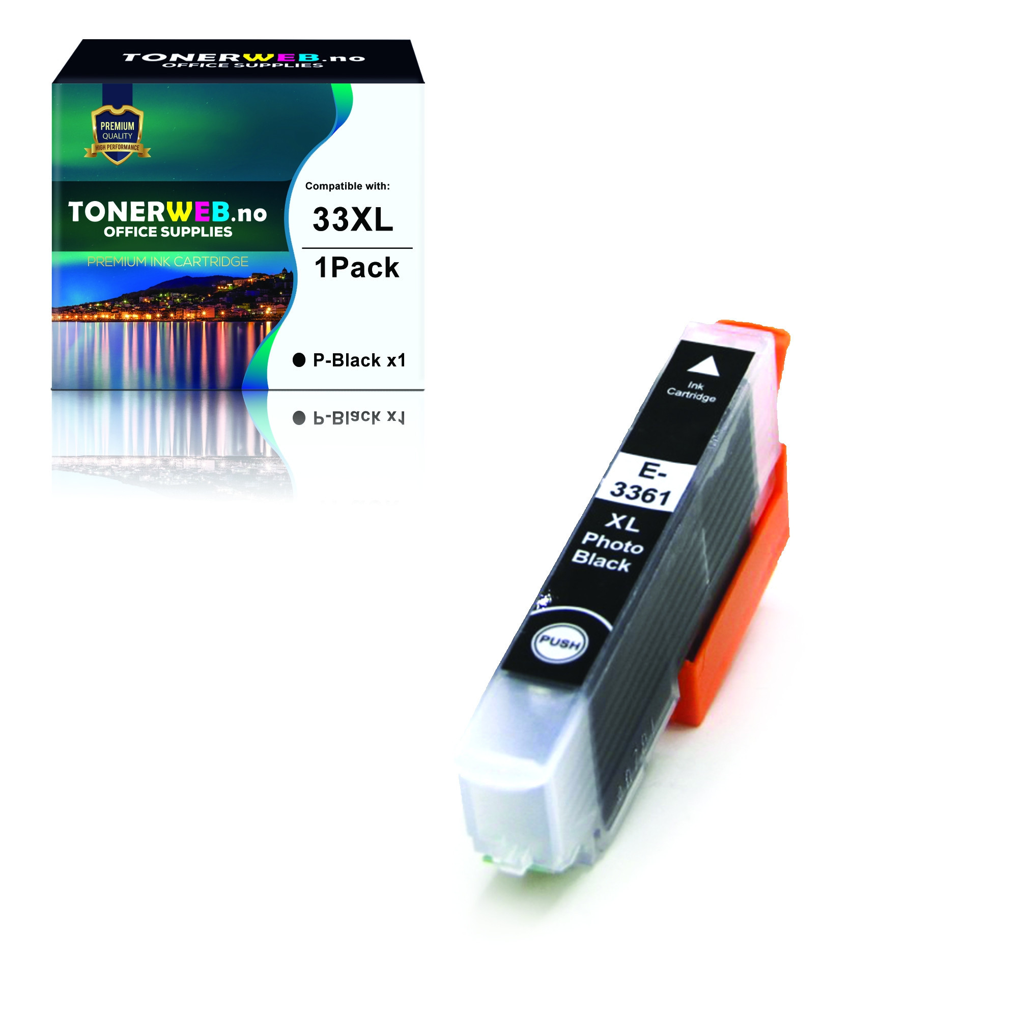 BildeEpson Blekkpatron Foto Sort 33XL Claria (13,8 ml) - Erstatter T3361
