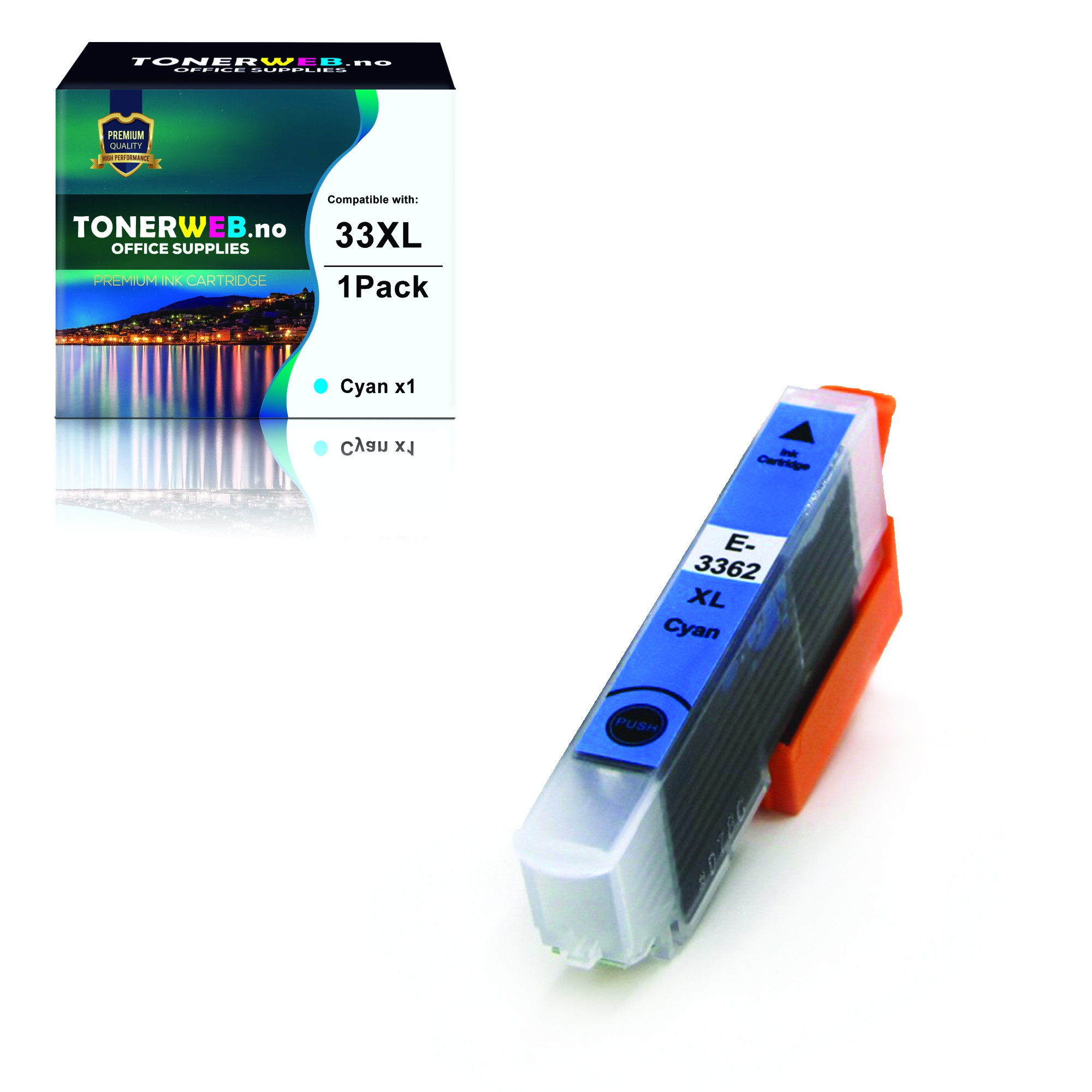 BildeEpson Blekkpatron Cyan 33XL Claria (13,8 ml) - Erstatter T3362