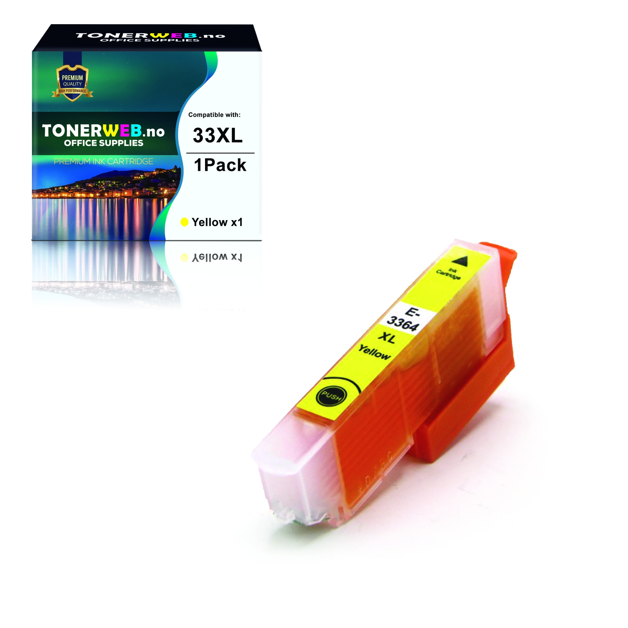 BildeEpson Blekkpatron Gul 33XL Claria (13,8 ml) - Erstatter T3364