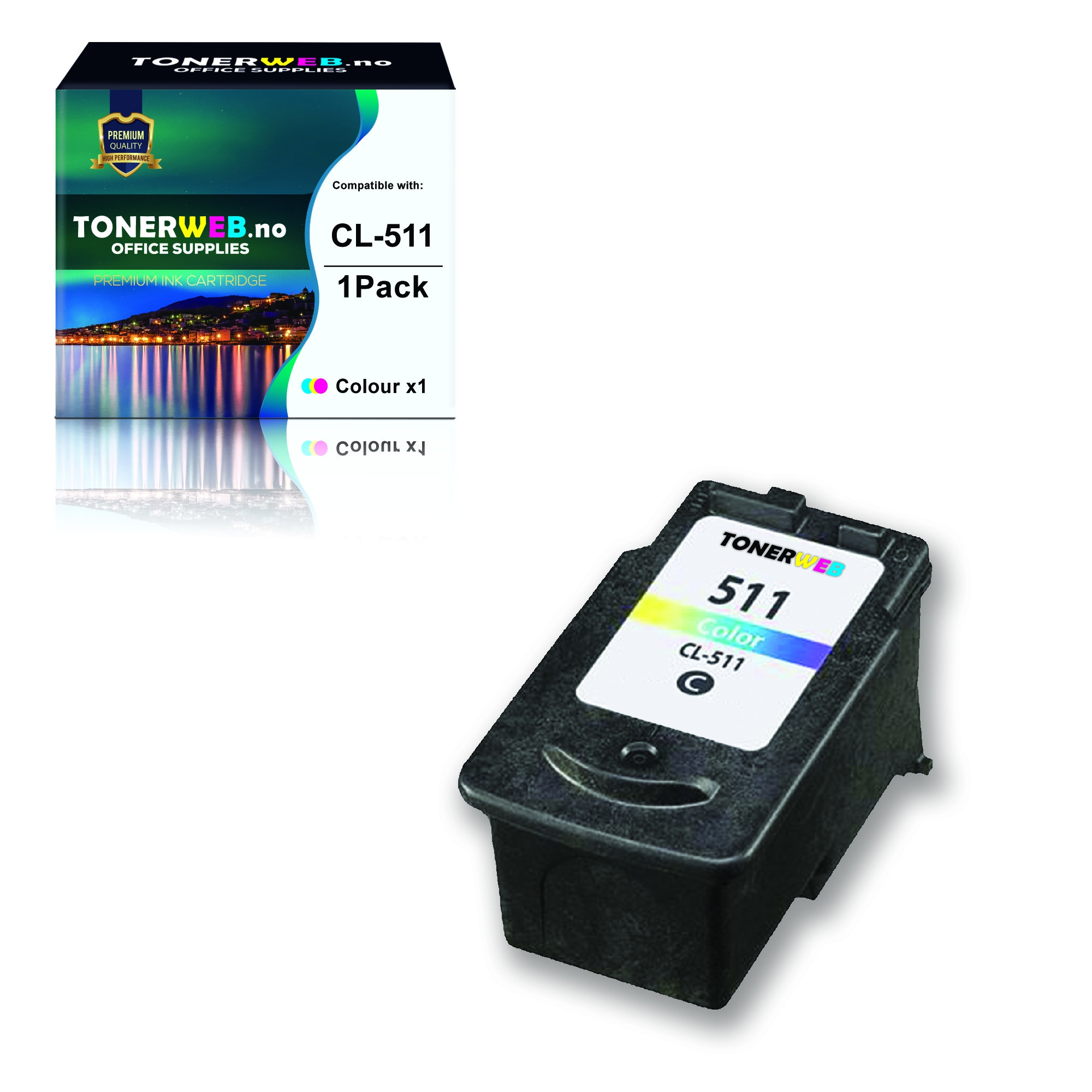 BildeCanon Blekkpatron 3-Farge CL-511 (9 ml) - Erstatter 2972B001