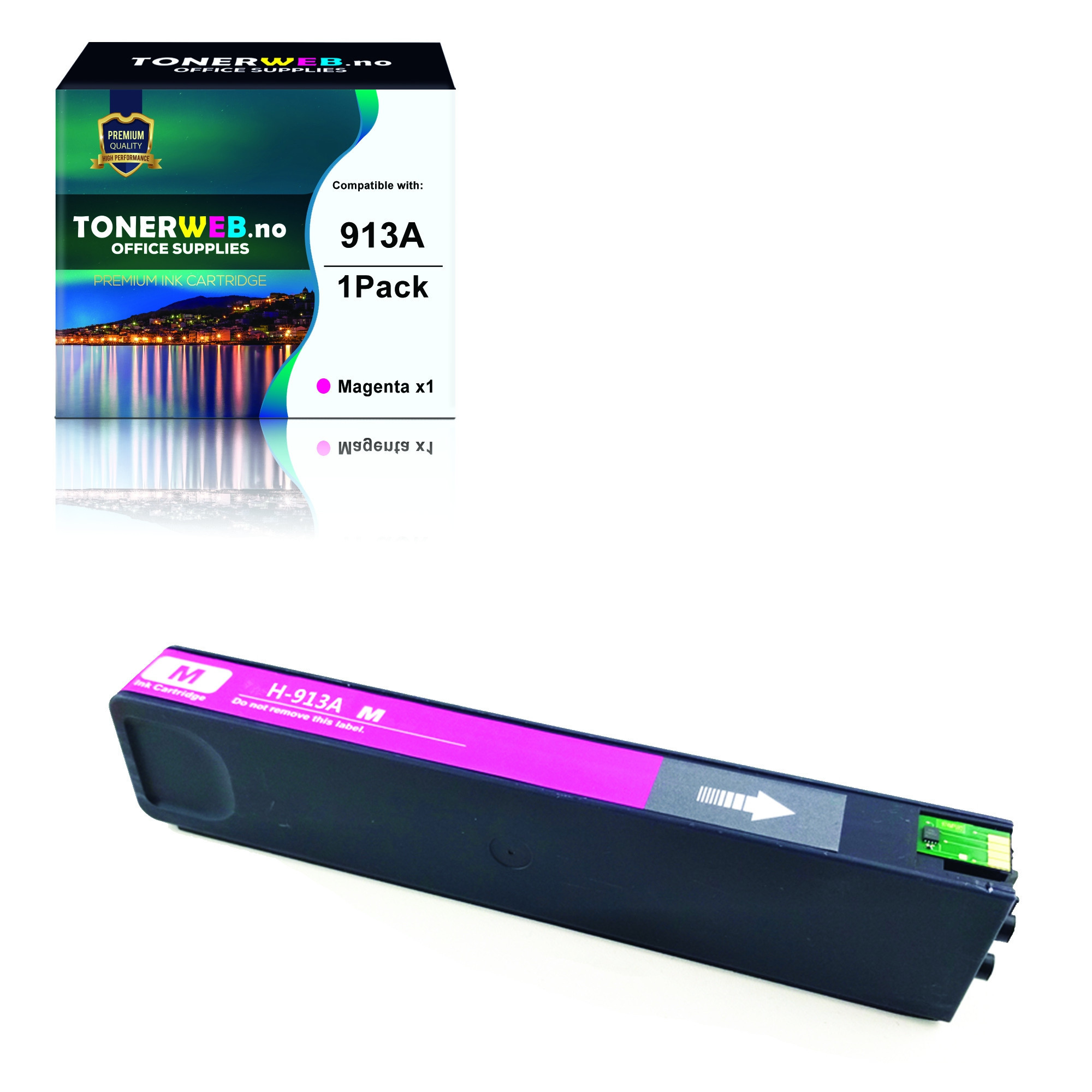 BildeBlekkpatron, erstatter HP Magenta 913A PW (3.000 sider)