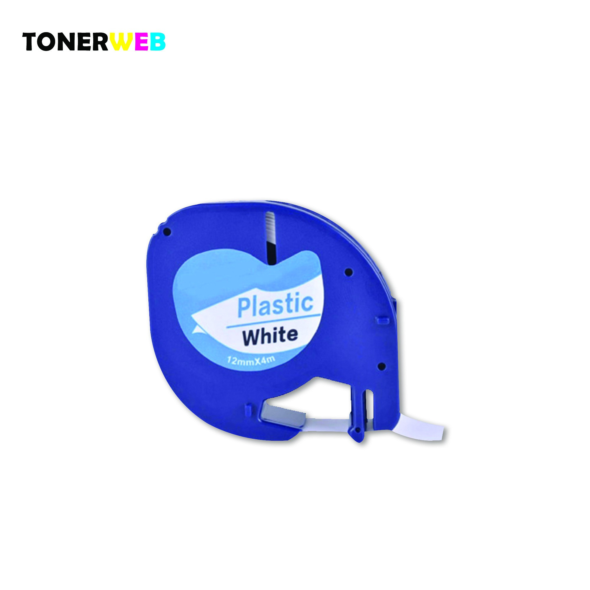 DYMO Tape LetraTAG 12mm Plast Sort/hvit - Erstatter 91221