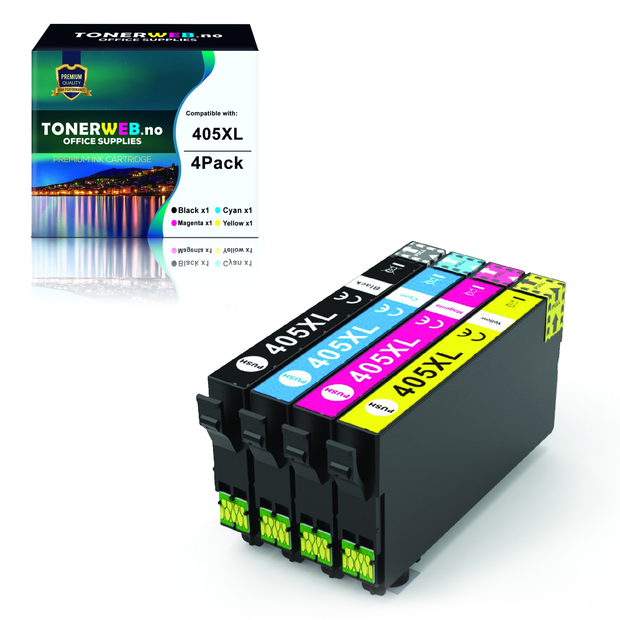 BildeEpson Blekkpakke Sort Cyan Magenta Gul 405 XL  (1100 sider) - Erstattter C13T05H64010