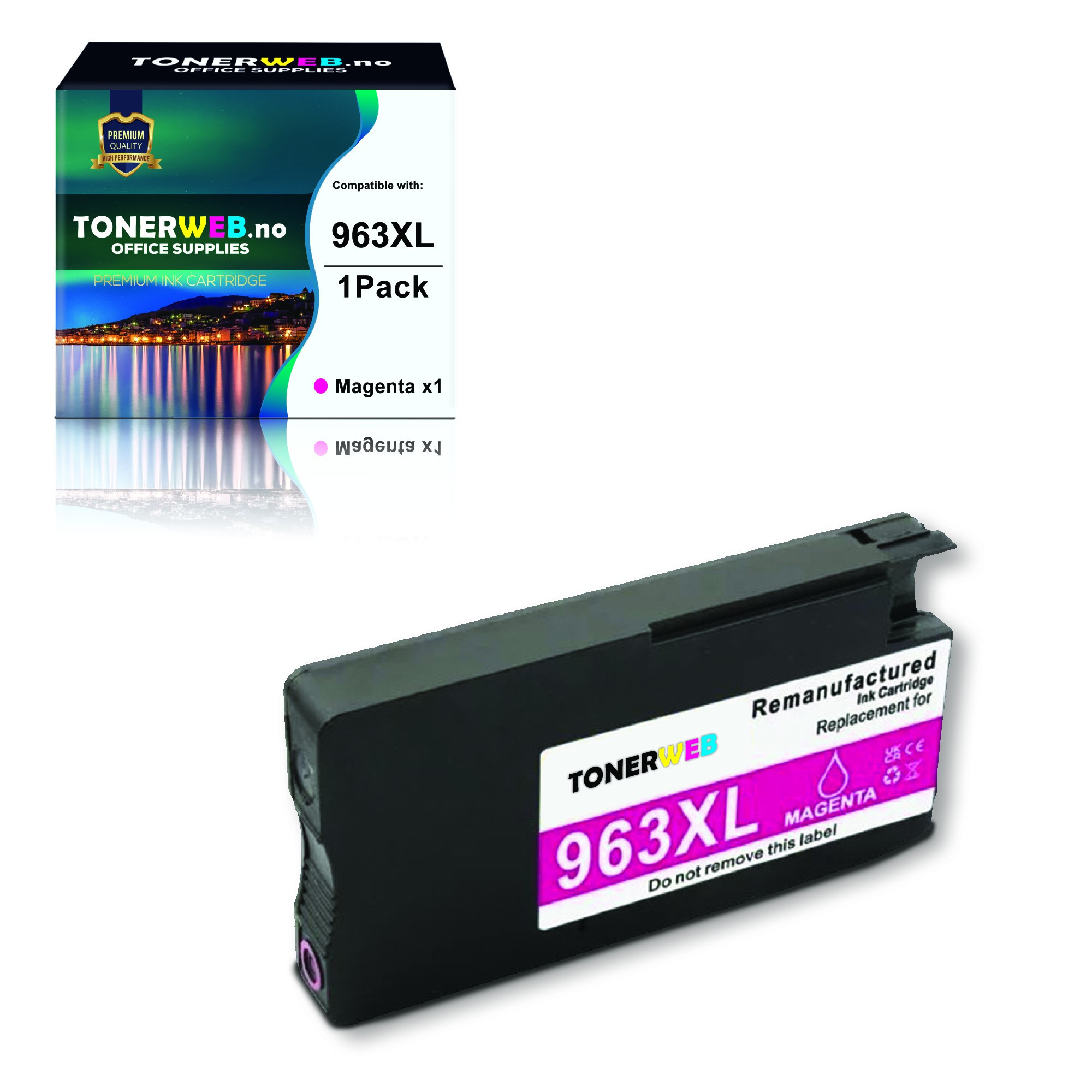 BildeBlekkpatron, erstatter HP Magenta 963XL (1600 sider) (23 ml)