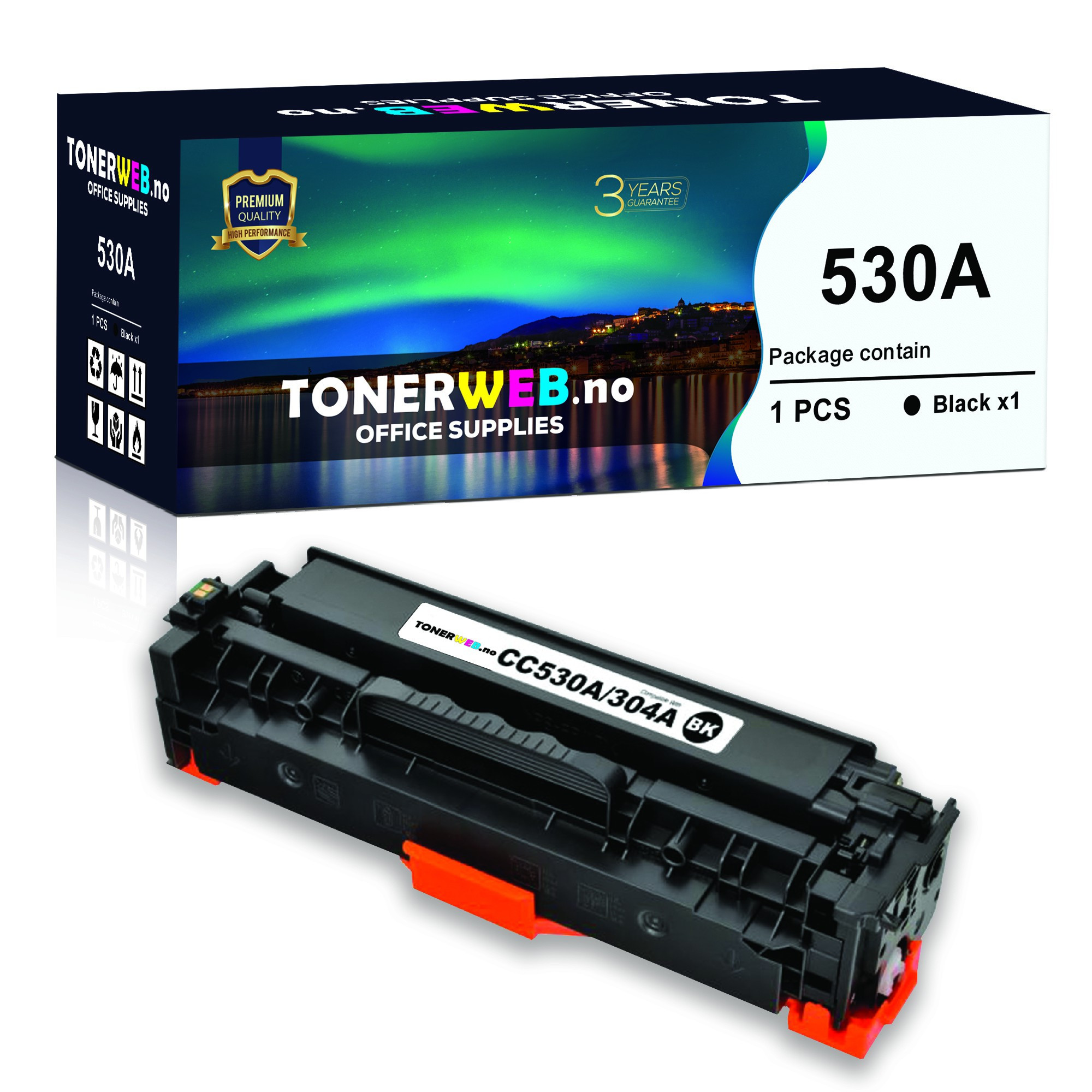 BildeTonerkassett, erstatter HP/Canon Toner Sort 530A/ 718(3.500 sider)