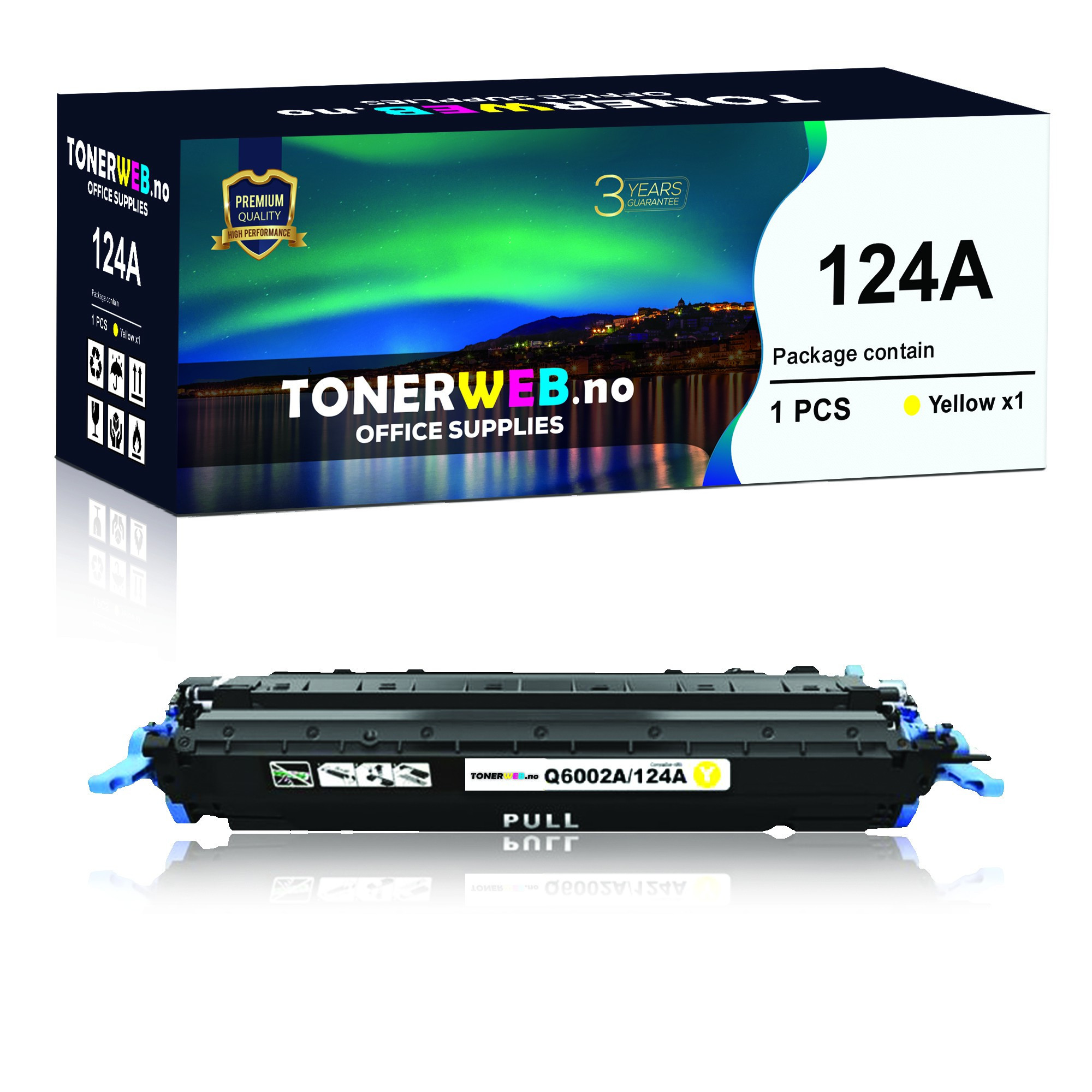 BildeTonerkassett, erstatter HP Gul 124A (2.000 sider) 