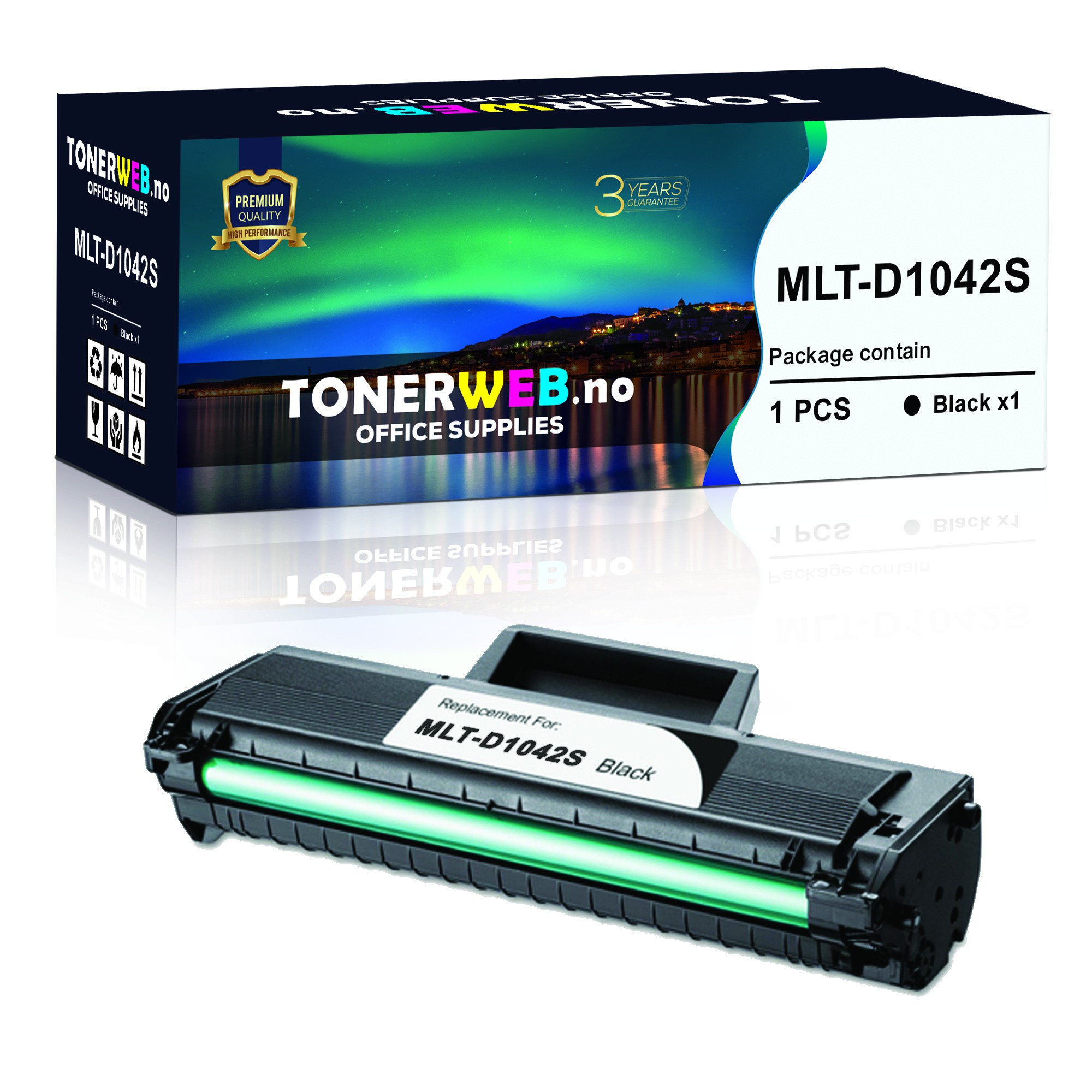BildeSamsung Toner Sort (1.500 sider) - Erstatter MLT-D1042S