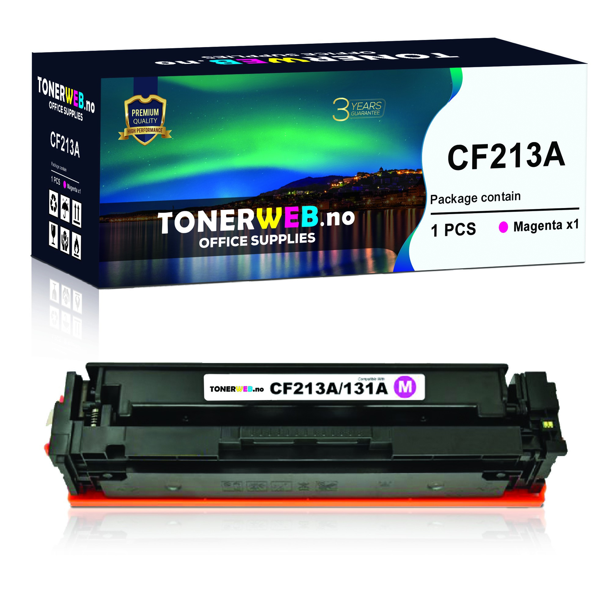 BildeTonerkassett, erstatter HP CF213A Magenta (1.800 sider) 