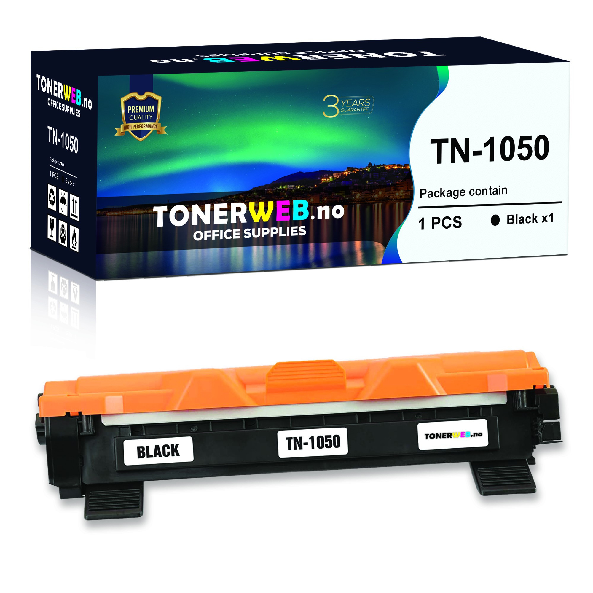 BildeTonerkassett, erstatter Brother TN1050 Sort (1.000 sider)